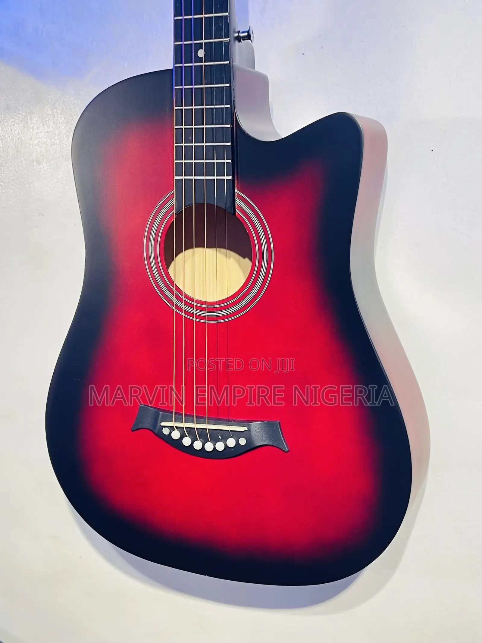 New Red Acoustic Guitar 38" + Free Bag