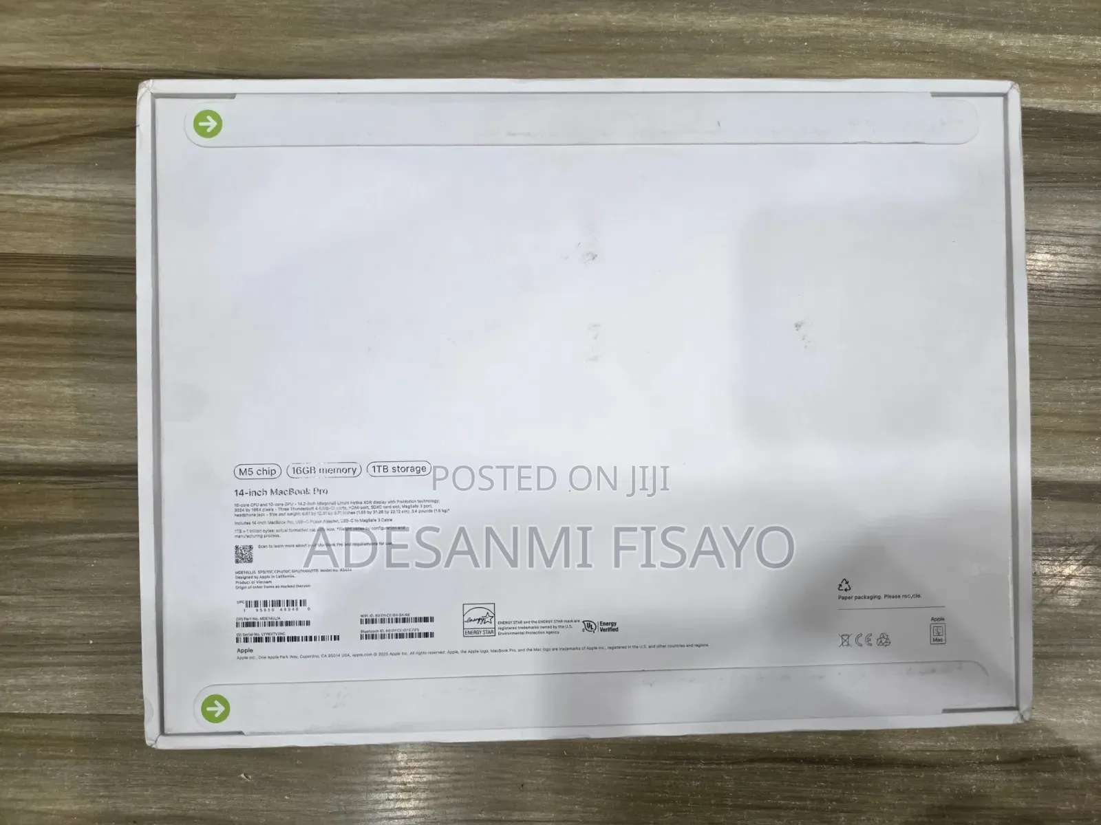 New Laptop Apple MacBook Pro 2025 M5 16GB Apple M5 SSD 1T