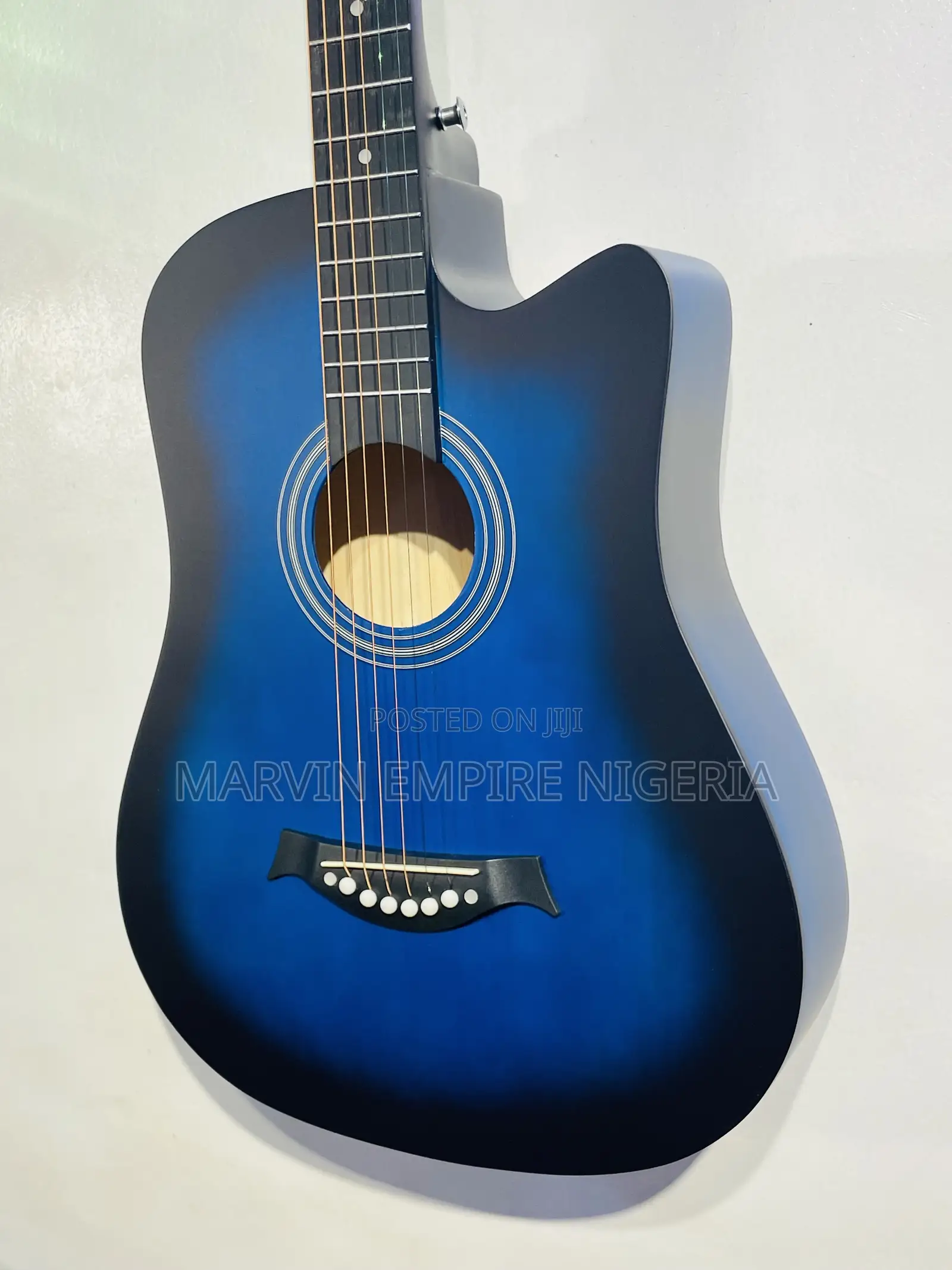 New 38” Inches Blue Acoustic Guitar With Free Bag and Strap