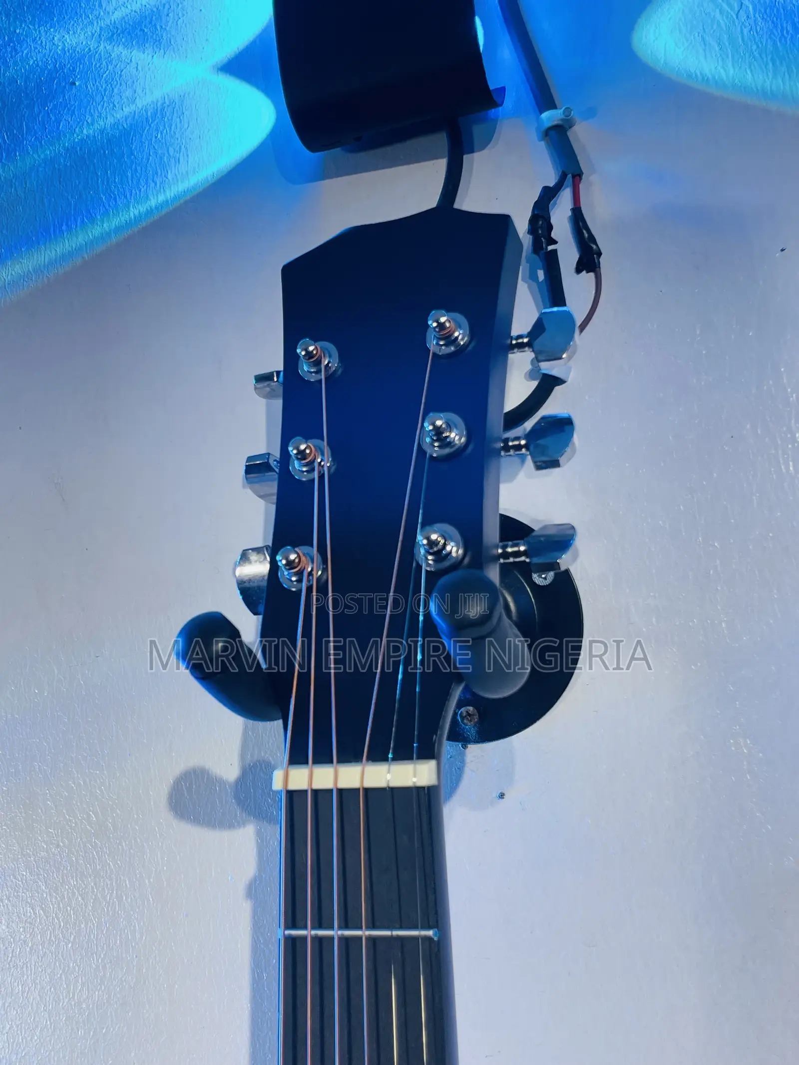 New 38” Inches Blue Acoustic Guitar With Free Bag and Strap