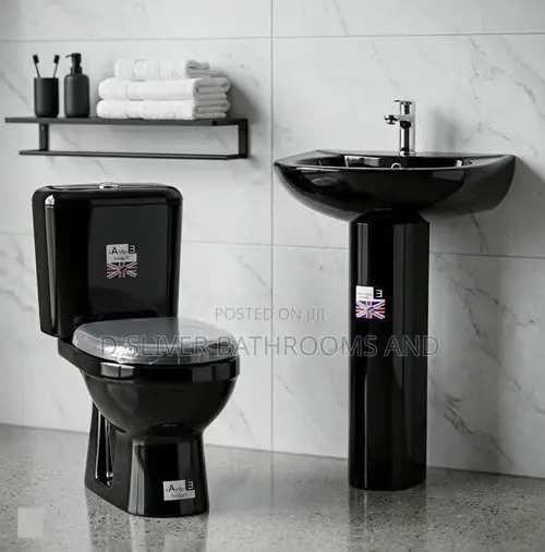 Black England WC Toilet With Wash Hand Basin