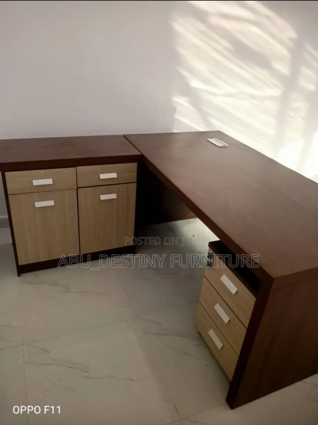 1.6 Meter L Shaped Office Desk With Drawer and Extension