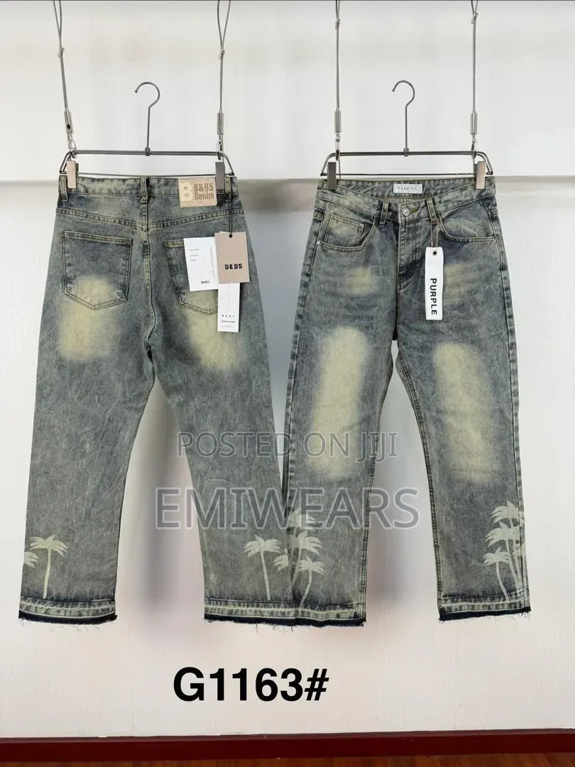 Distressed Paint Splatter Denim