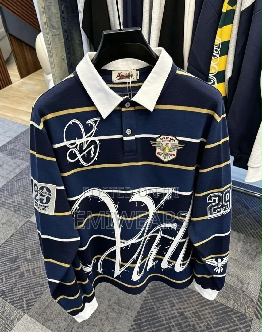 Varsity Striped Long-Sleeve Rugby Polo