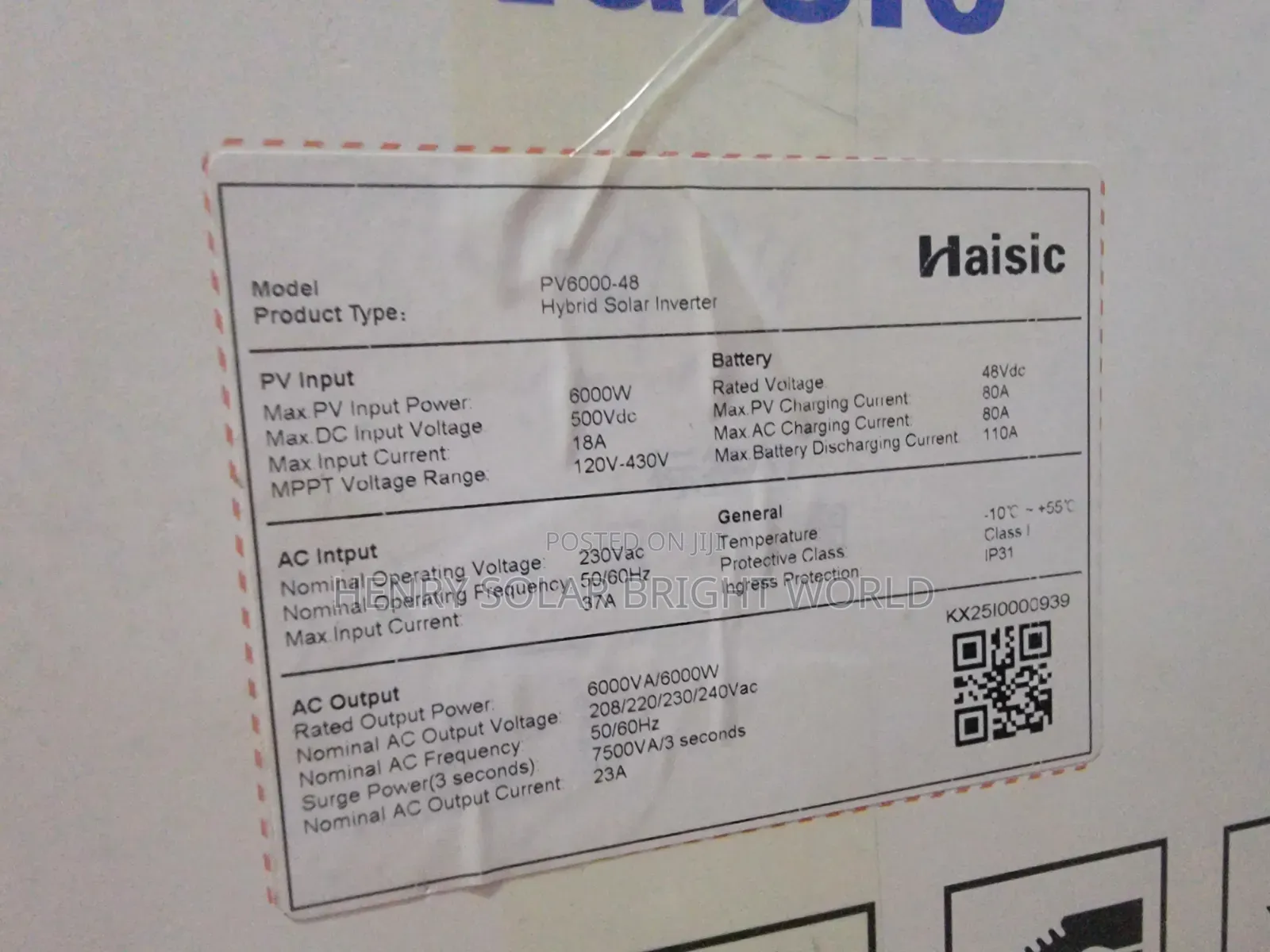 Haisic 6.2kva 48v Hibrid Inverter