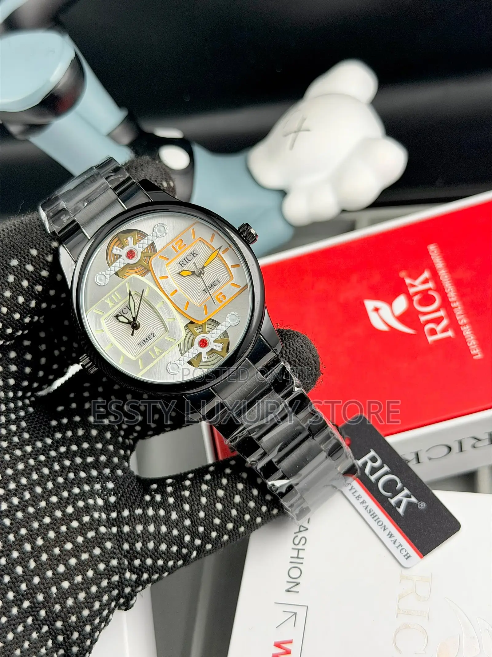 High Quality Luxury Rick Double Time Chain Watch