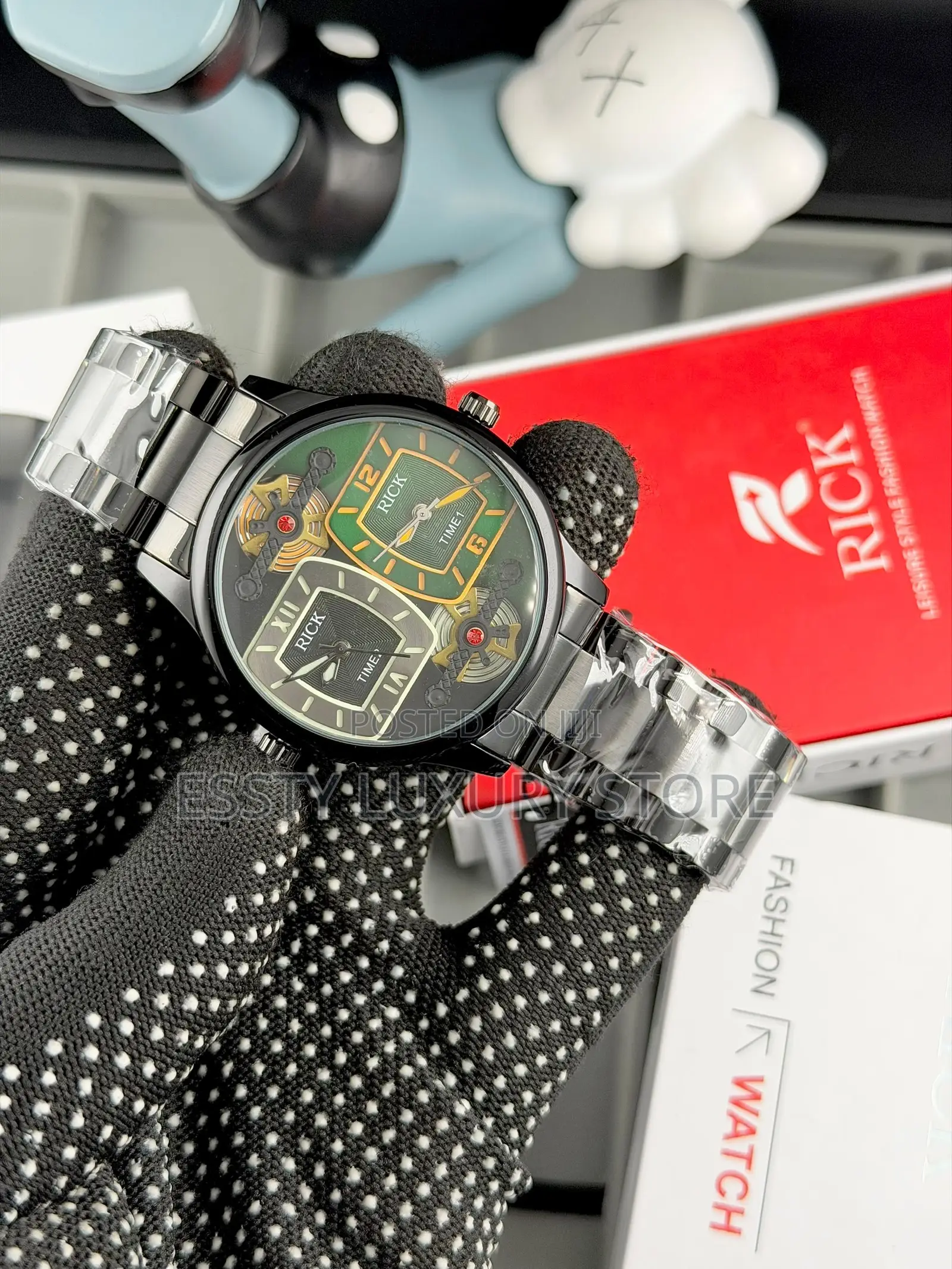 High Quality Luxury Rick Double Time Chain Watch
