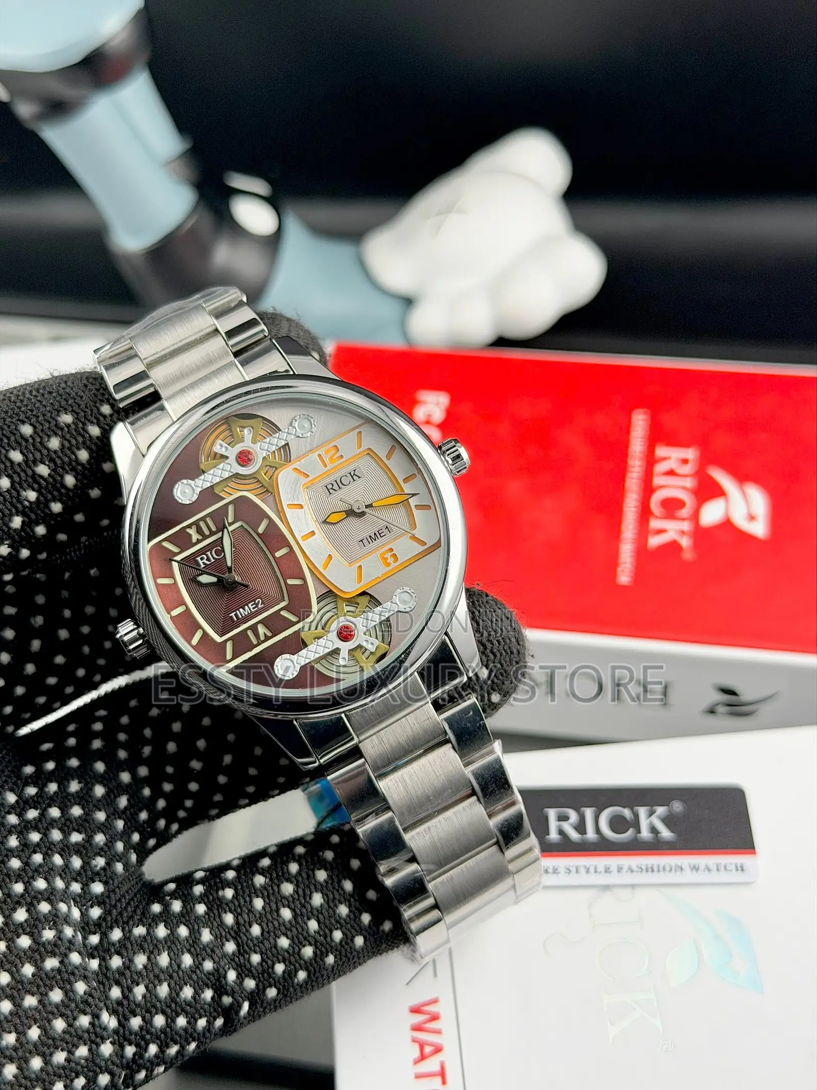 High Quality Luxury Rick Double Time Chain Watch