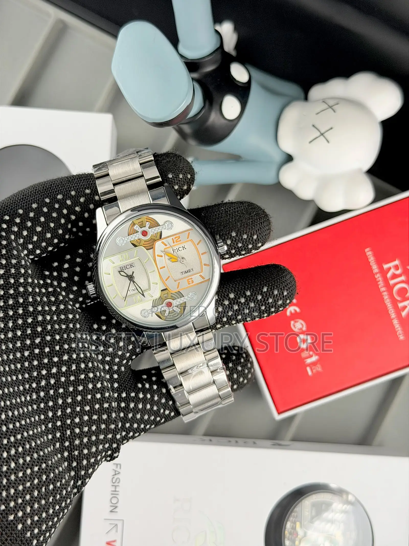 High Quality Luxury Rick Double Time Chain Watch