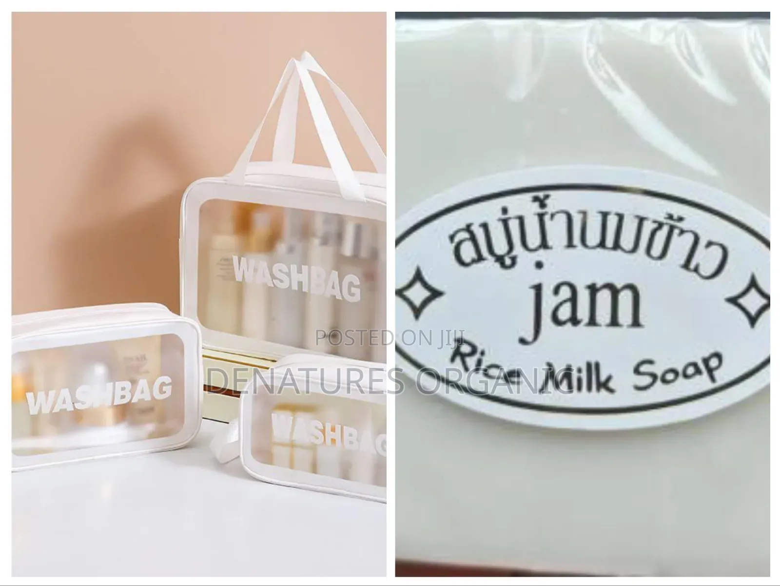 2-in-1 Travel Cleansing Kit (Rice Milk Soap + Waterproof Toiletry Bag