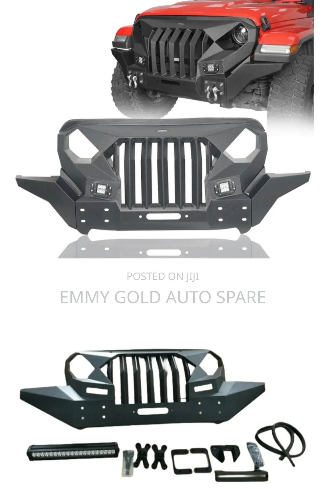 Jeep Wrangler Complete Front Bumper With Grill