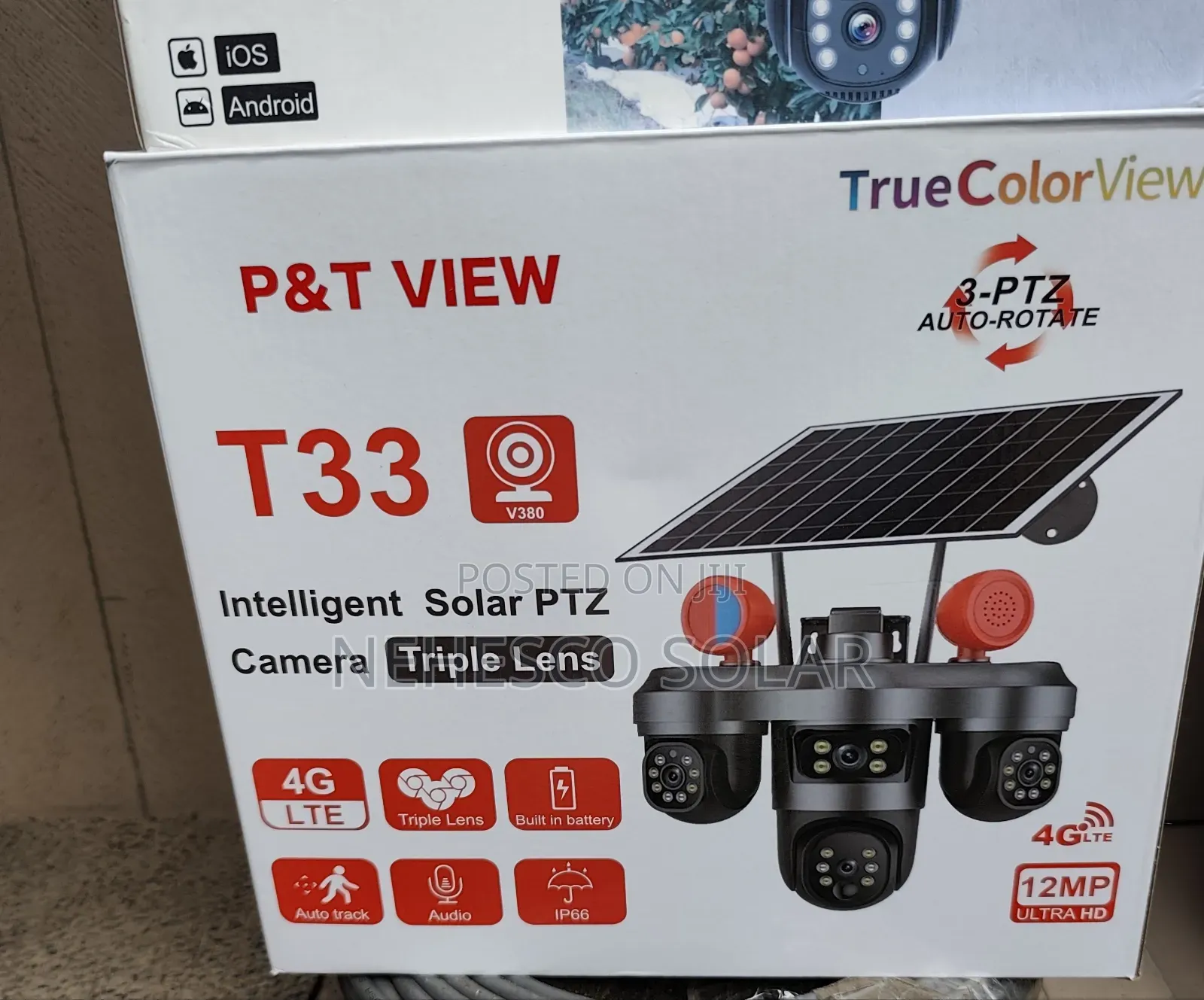 Triple Lens Solar PTZ Camera With Auto Tracking
