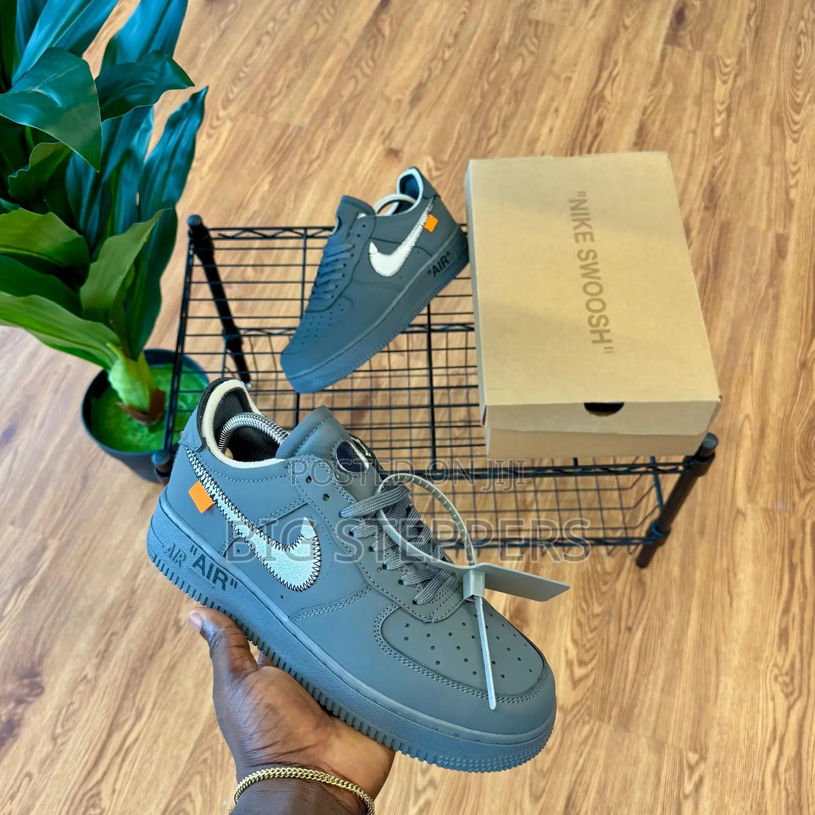 Off White X Nike Air Force 1 Low Grey Sneakers