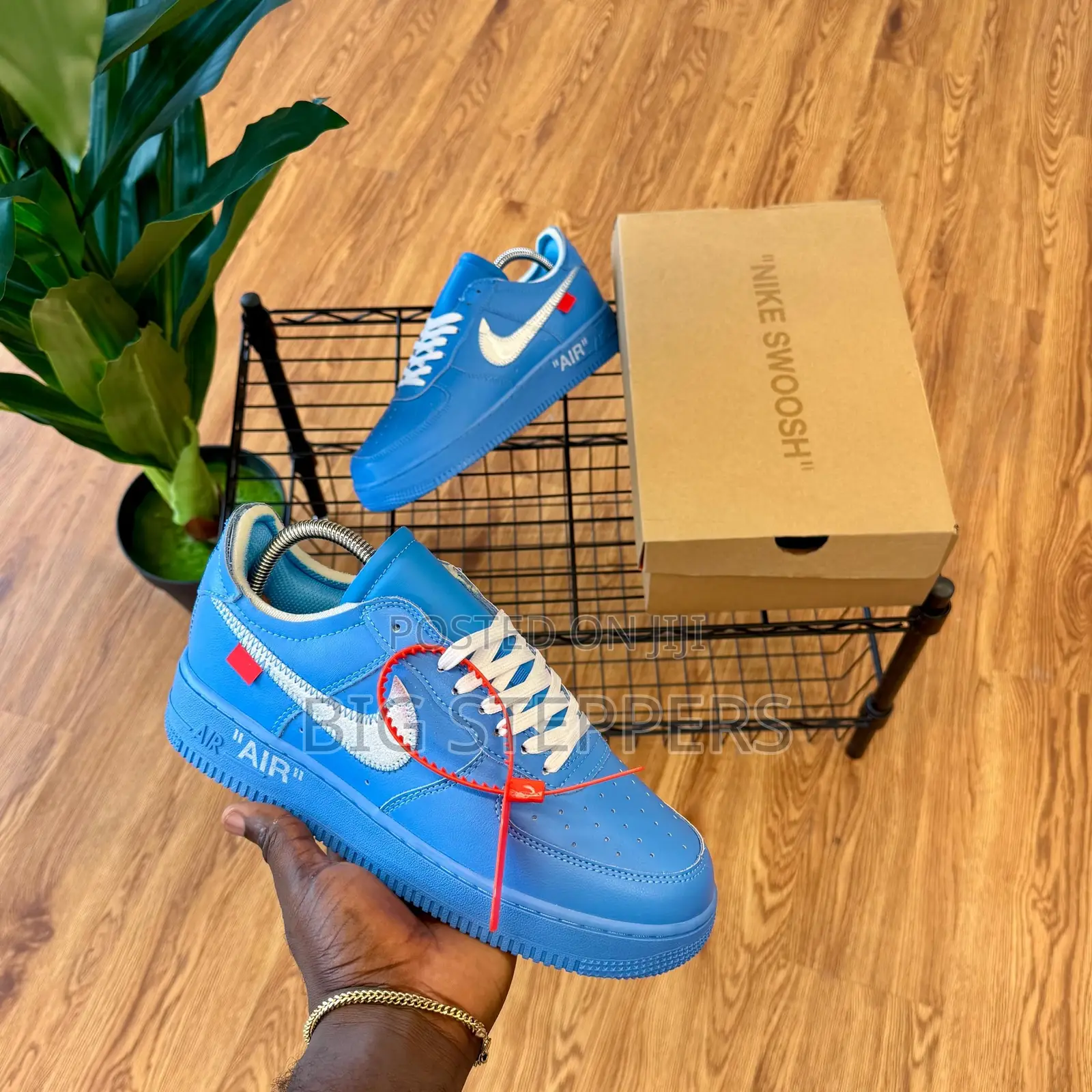 Offwhite X Nike Airforce 1 Blue Colour Sneakers