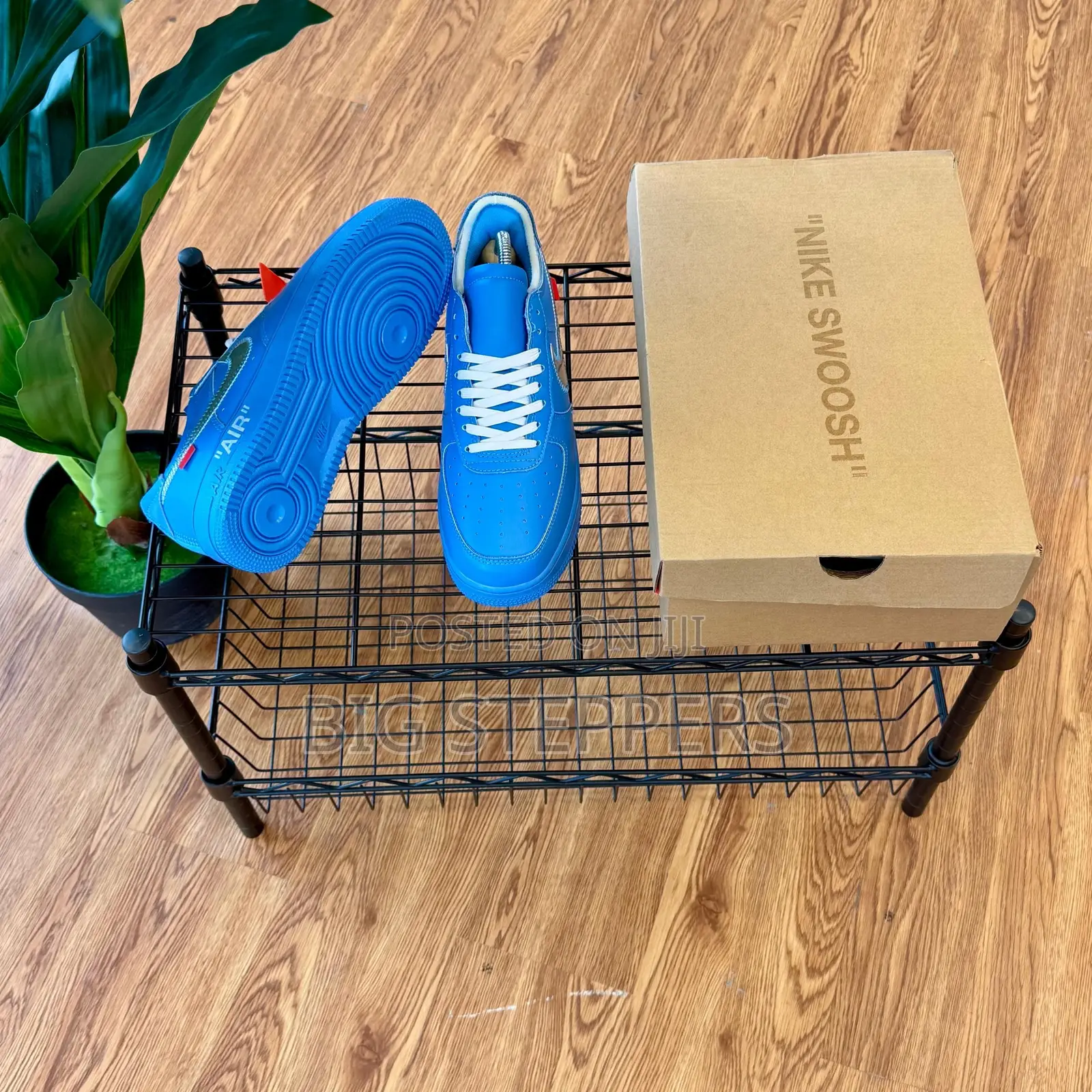Offwhite X Nike Airforce 1 Blue Colour Sneakers