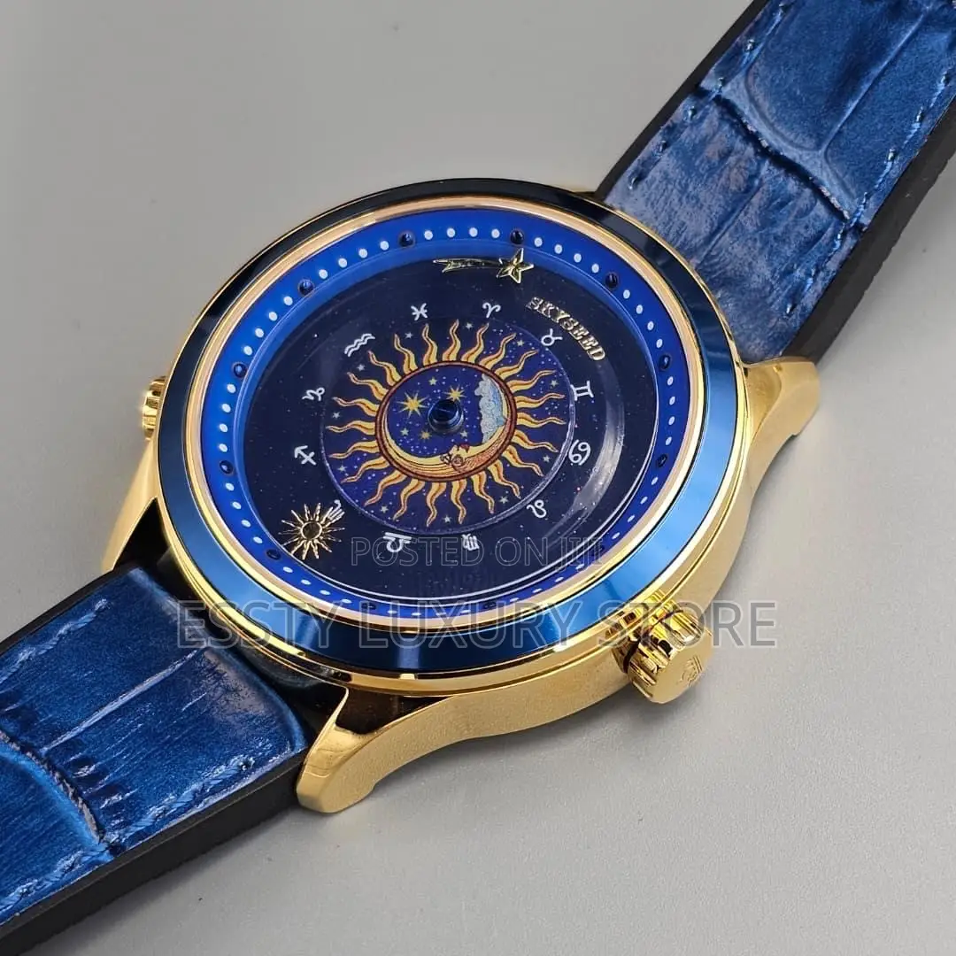 Automatic SKY-SEED Men LEATHER Strap WristWatch 