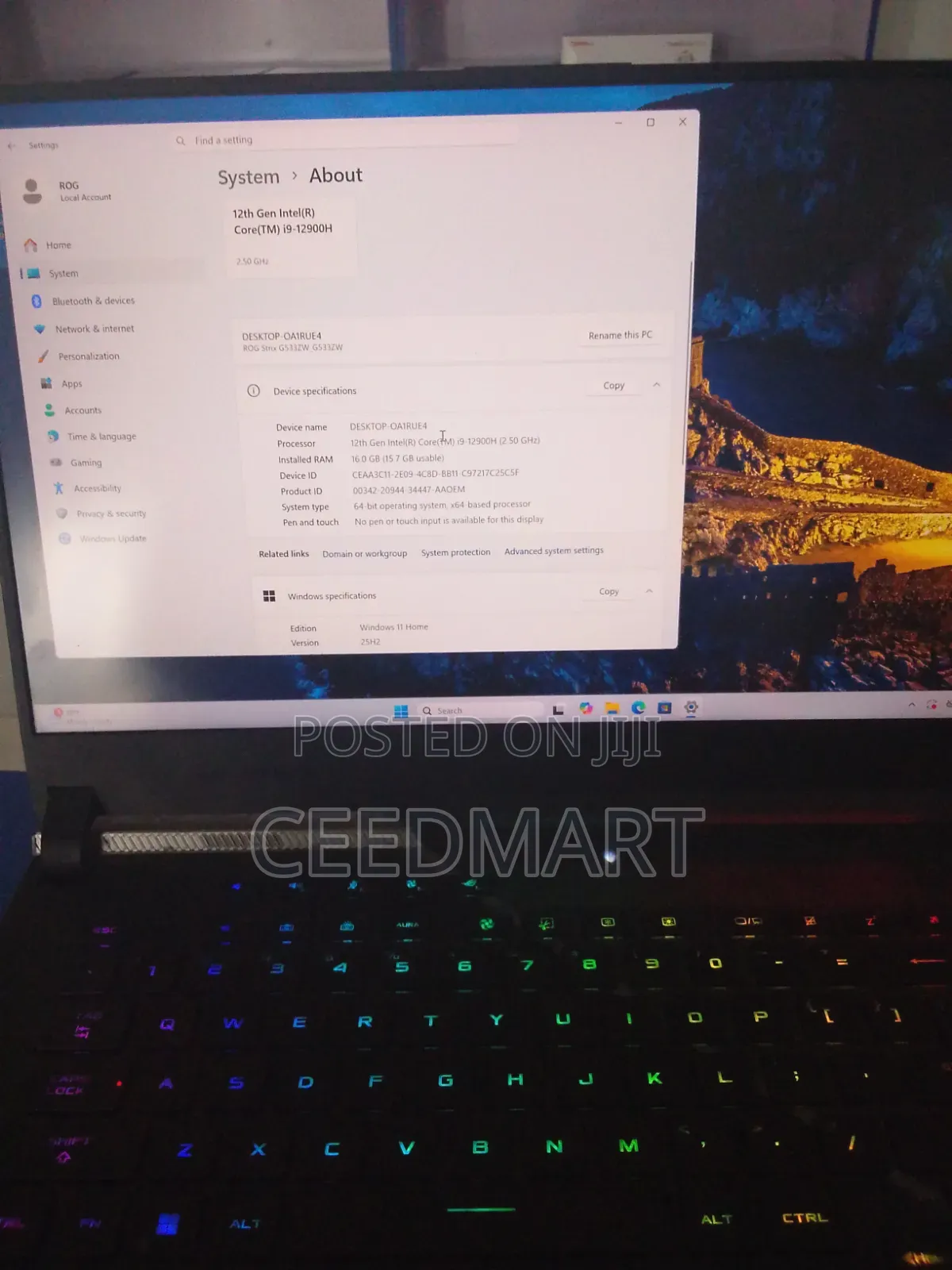 Laptop Asus ROG Strix G16 G614 16GB Intel Core i9 SSD 500GB