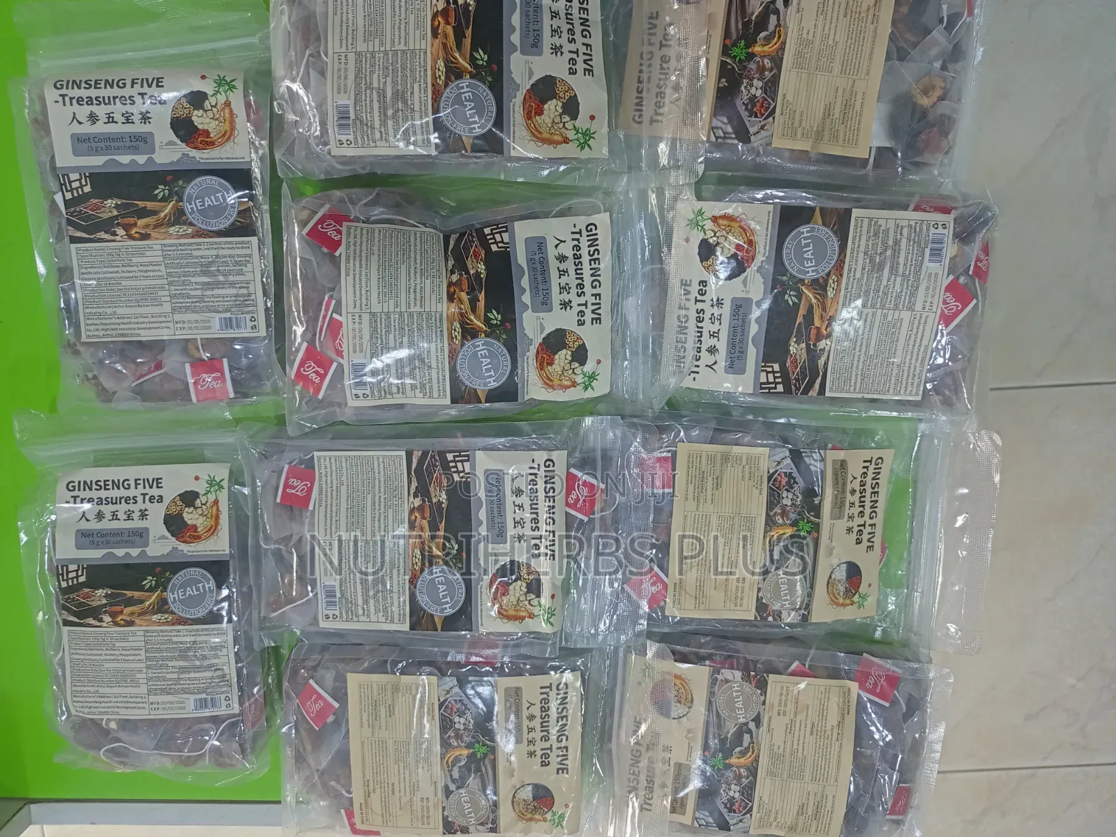 10 Packs of Ginseng Five Treasure Tea(For Kidney, Liver, Men Booster)