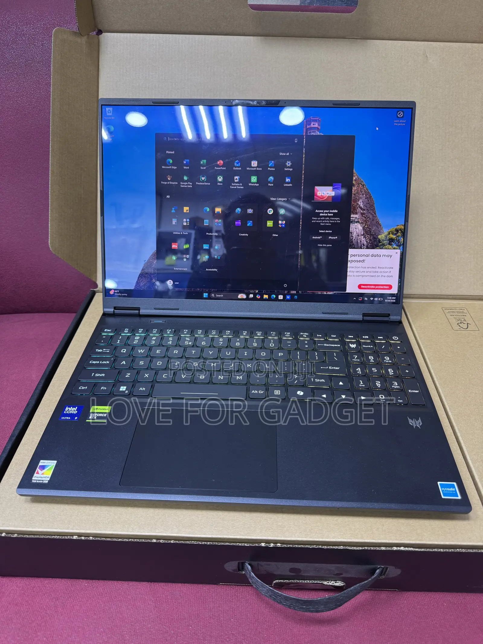 New Laptop Acer Predator Helios Neo 16 32GB Intel Core Ultra 9 SSD 1T