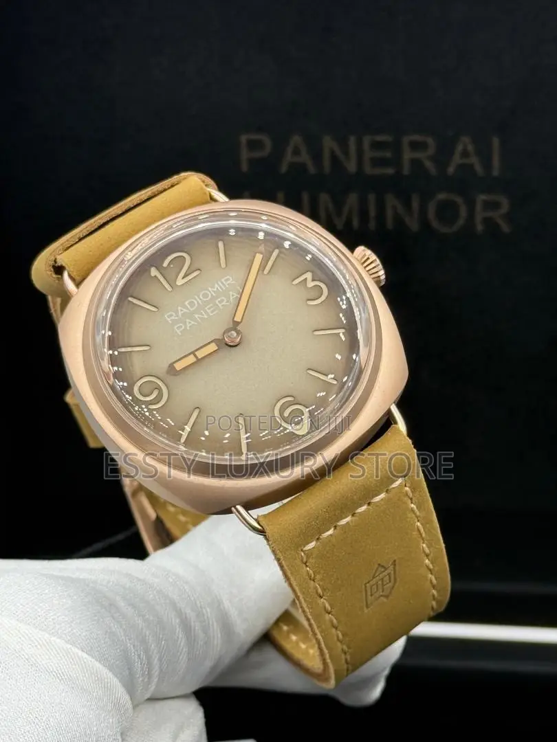 Automatic Quality Luxury Panerai Luminor Genuine Leather Wristwatch