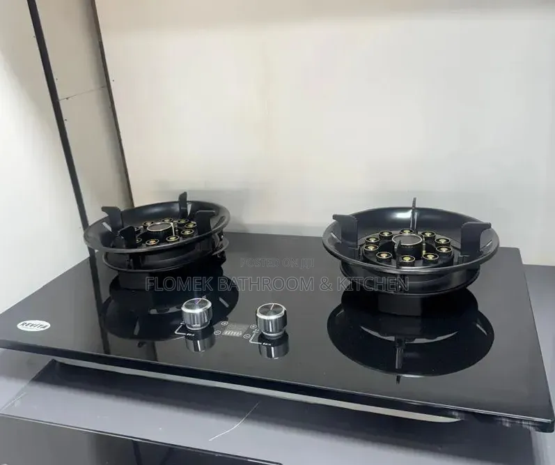 Brand New REVITA Double Burner Tempered Glass Built-in Gas Hob.