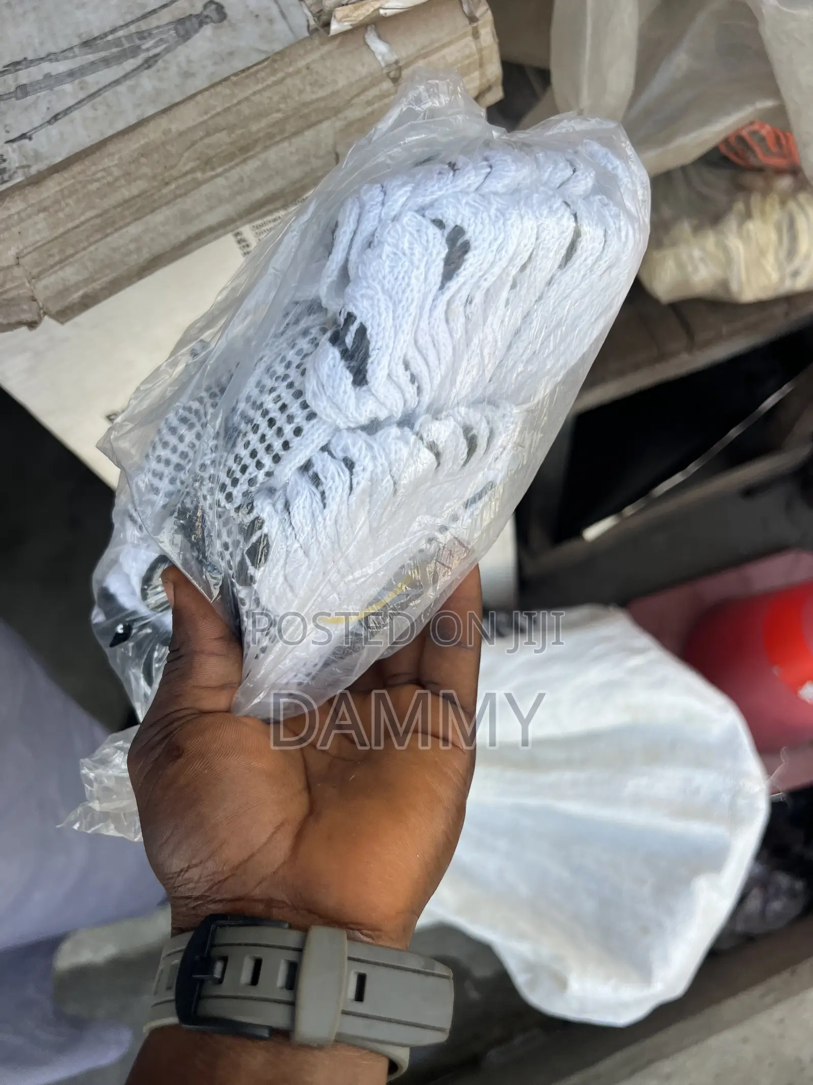 White Cotton Knit Work Gloves