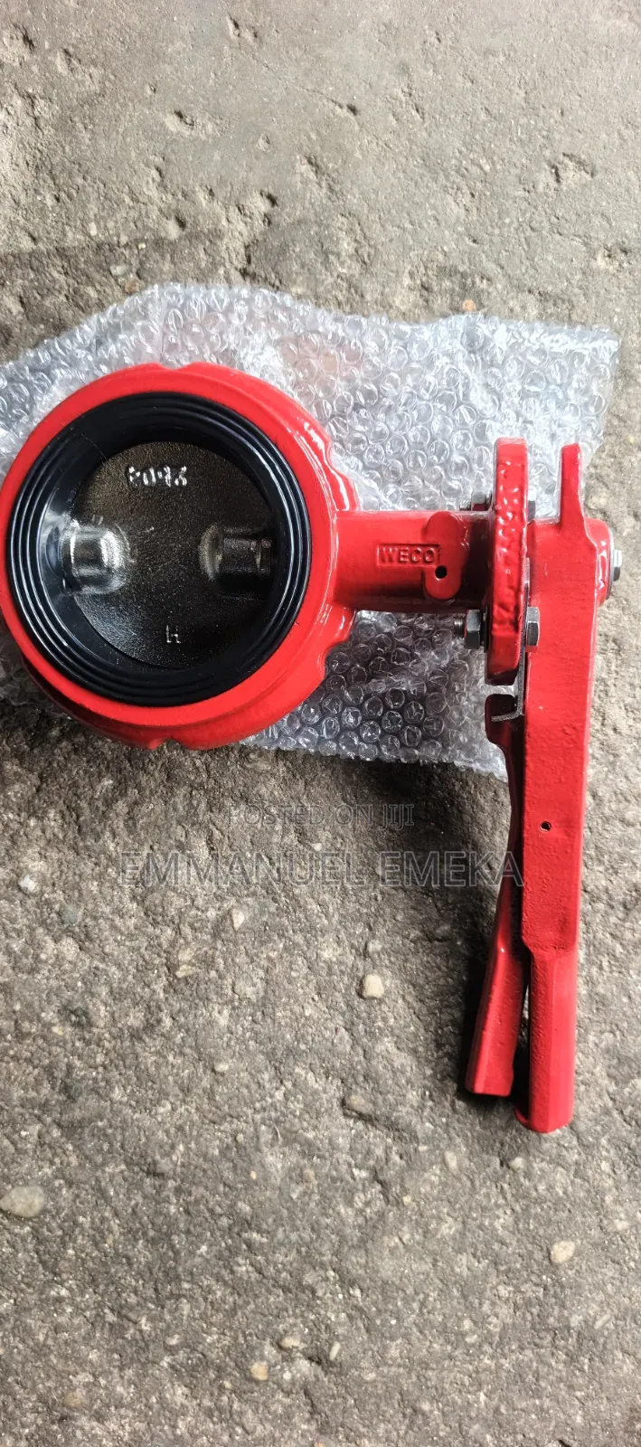 Butterfly Valve 4" Wafer Type Lever Operated Ductile Iron Red