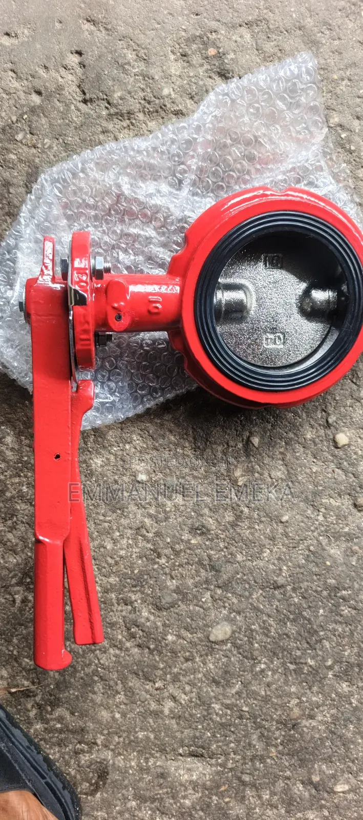Butterfly Valve 4" Wafer Type Lever Operated Ductile Iron Red