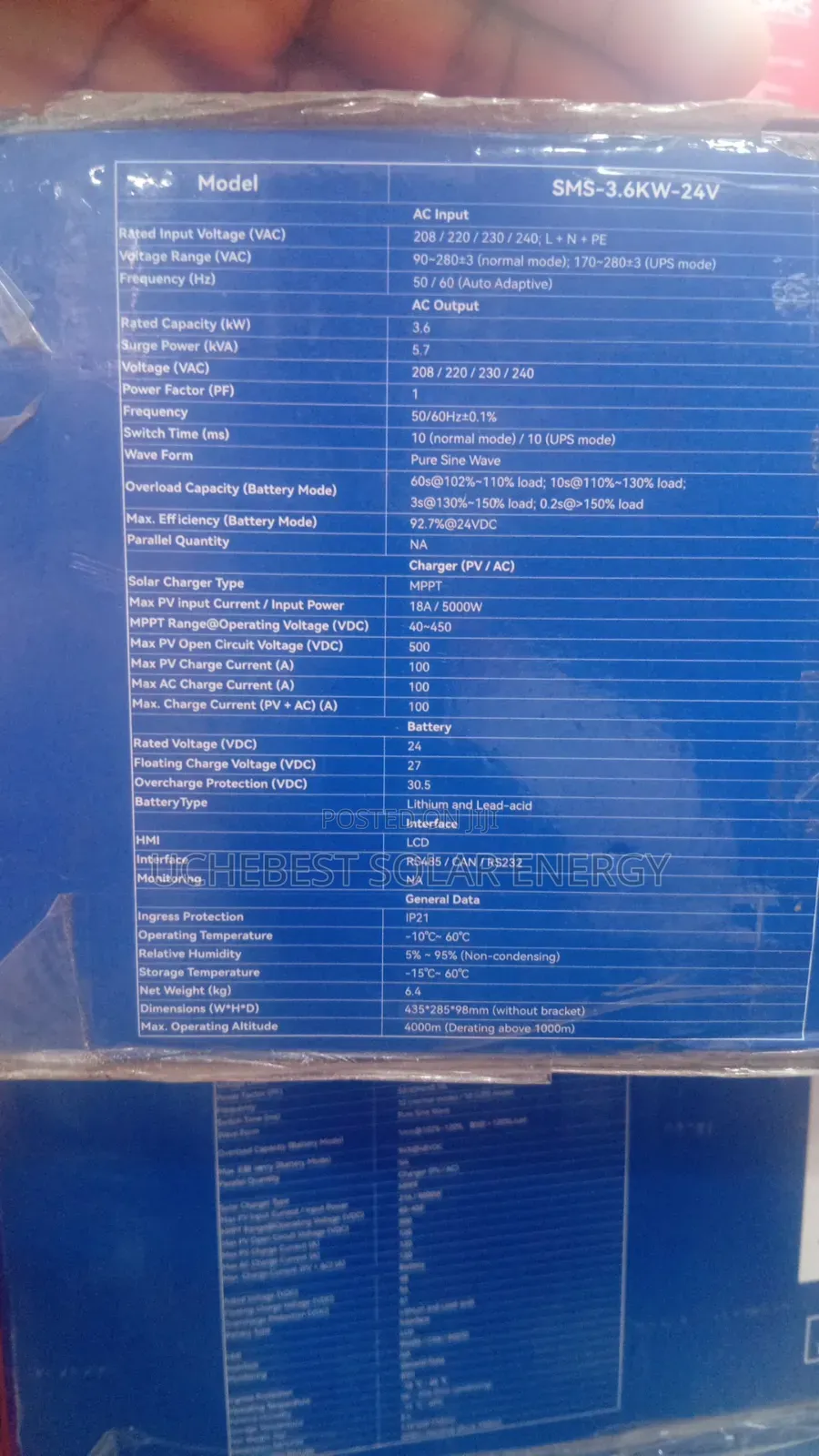 SMS 3.6kva Inverter Hybrid 24v