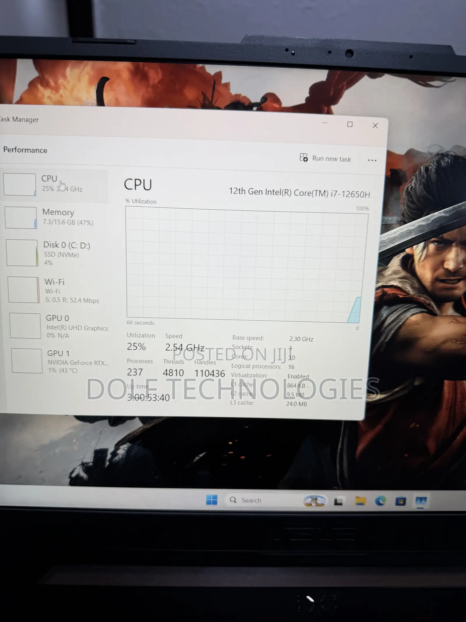 Laptop Asus TUF Dash F15 16GB Intel Core i7 SSD 512GB