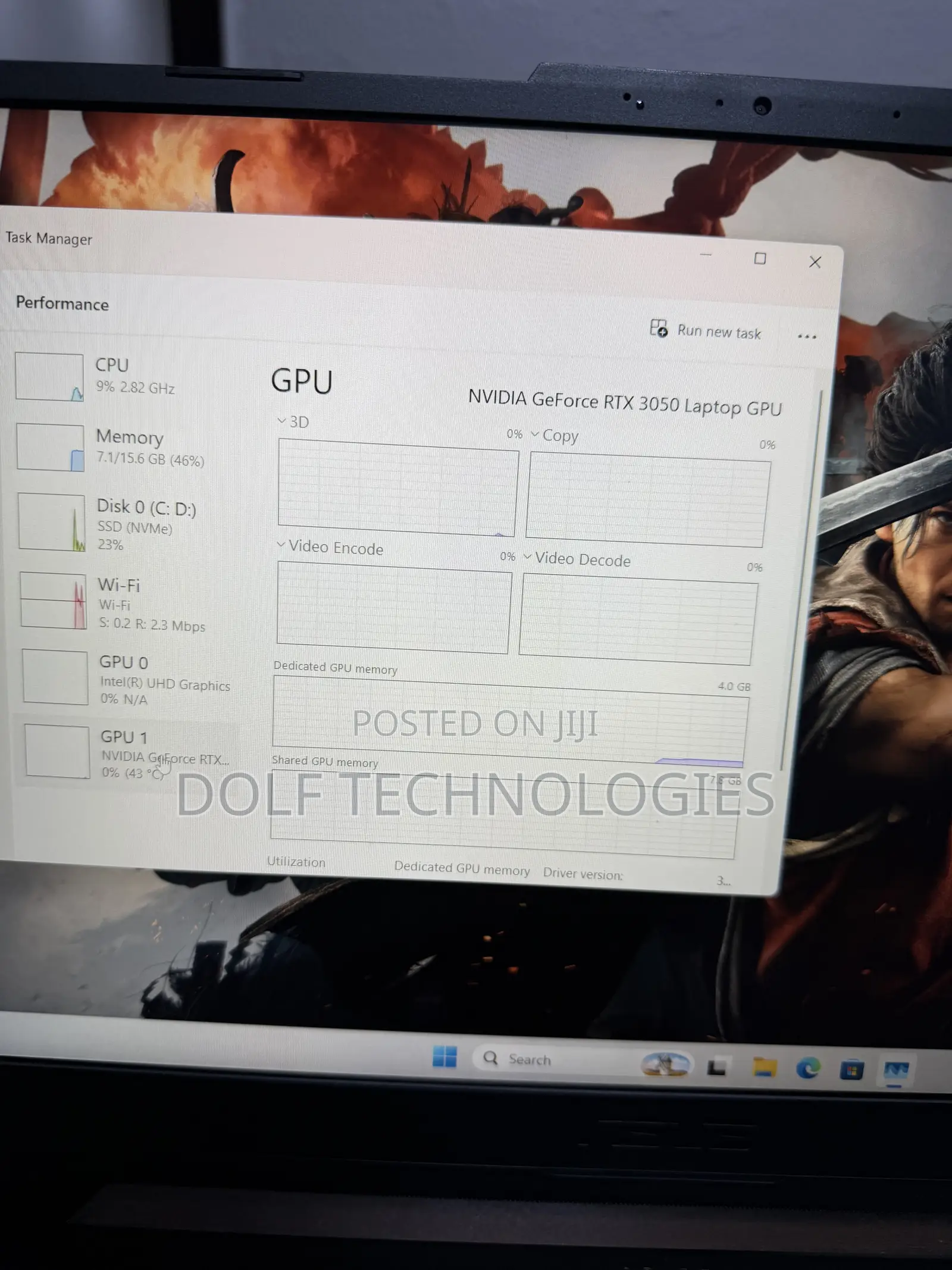 Laptop Asus TUF Dash F15 16GB Intel Core i7 SSD 512GB