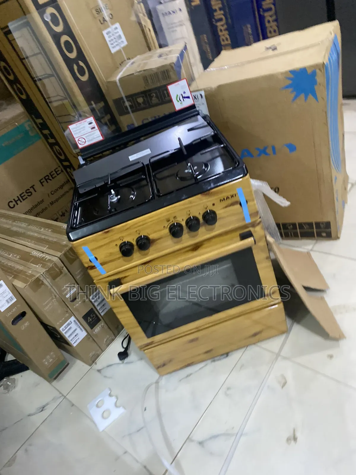 Stylish Maxi 3+1 Wood Design Gas Cooker With Oven