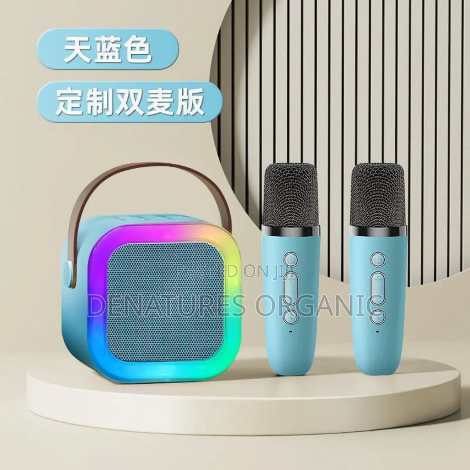 Mini Portable Karaoke Speaker With 2 Wireless Microphones