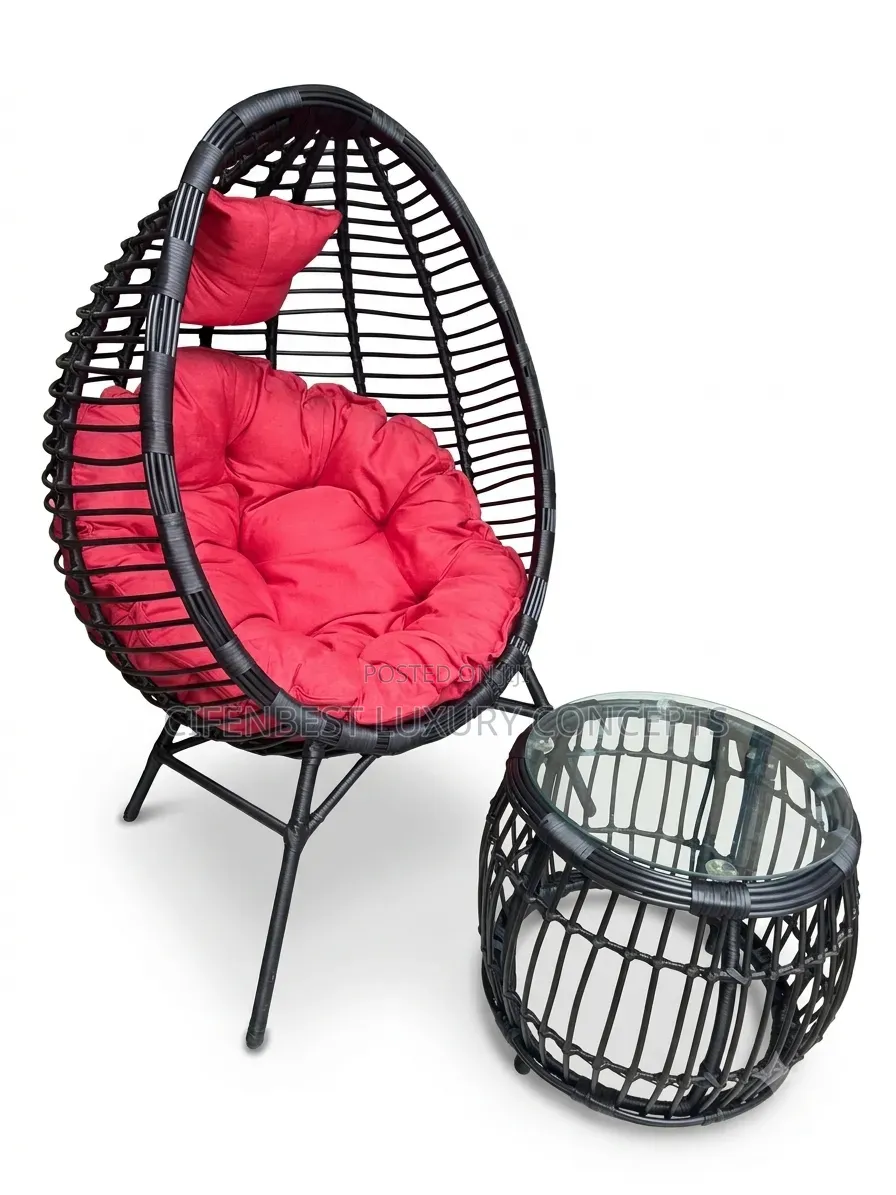 Unique Rattan Swing Chair With Table