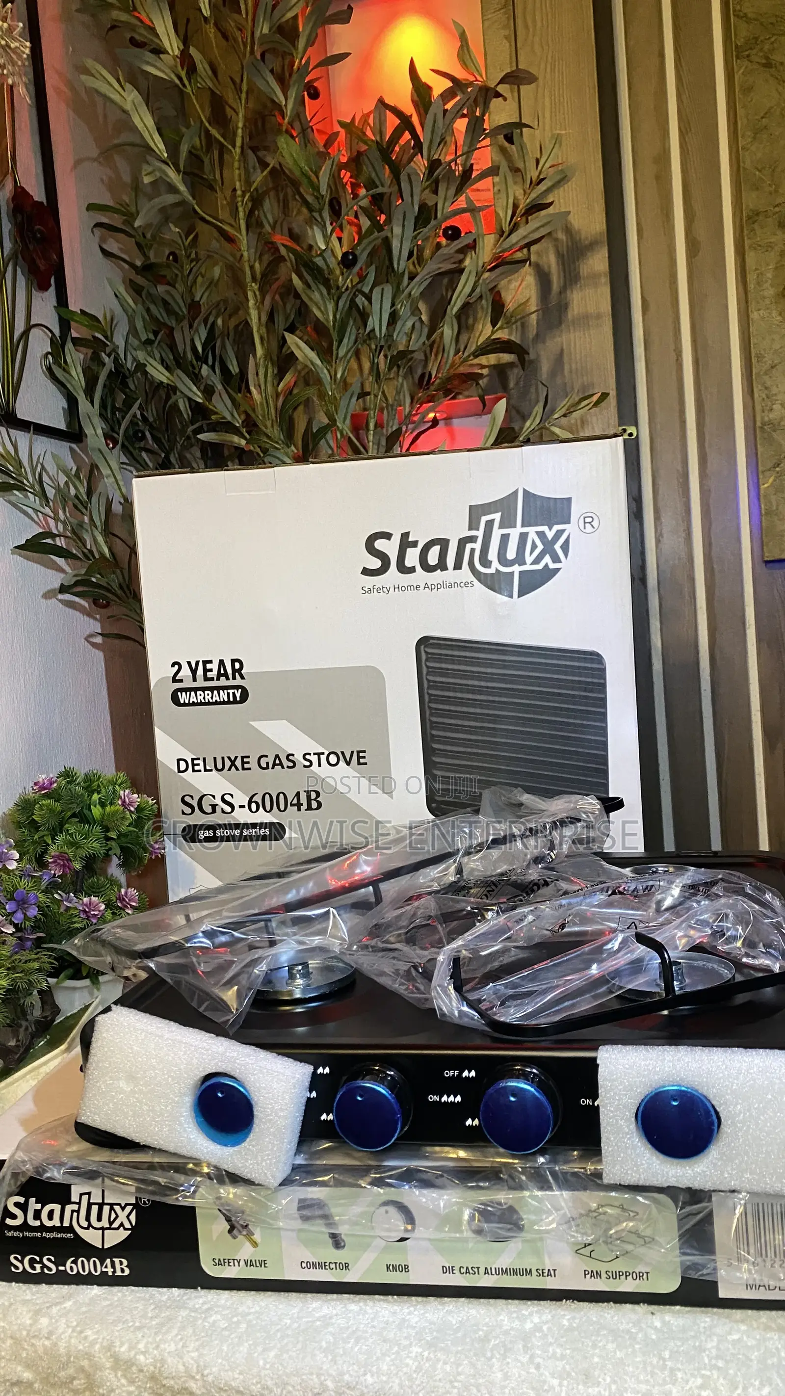 Starlux Deluxe 4-Burner Gas Stove (Model SGS-6004B)