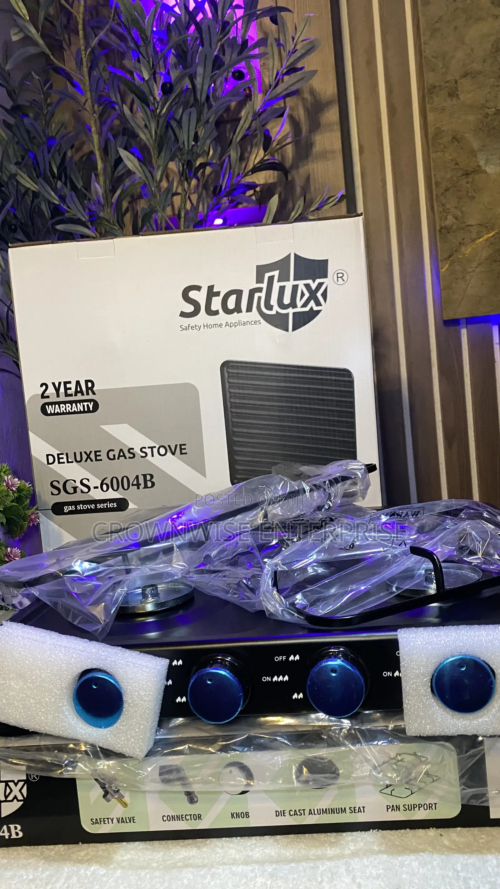 Starlux Deluxe 4-Burner Gas Stove (Model SGS-6004B)