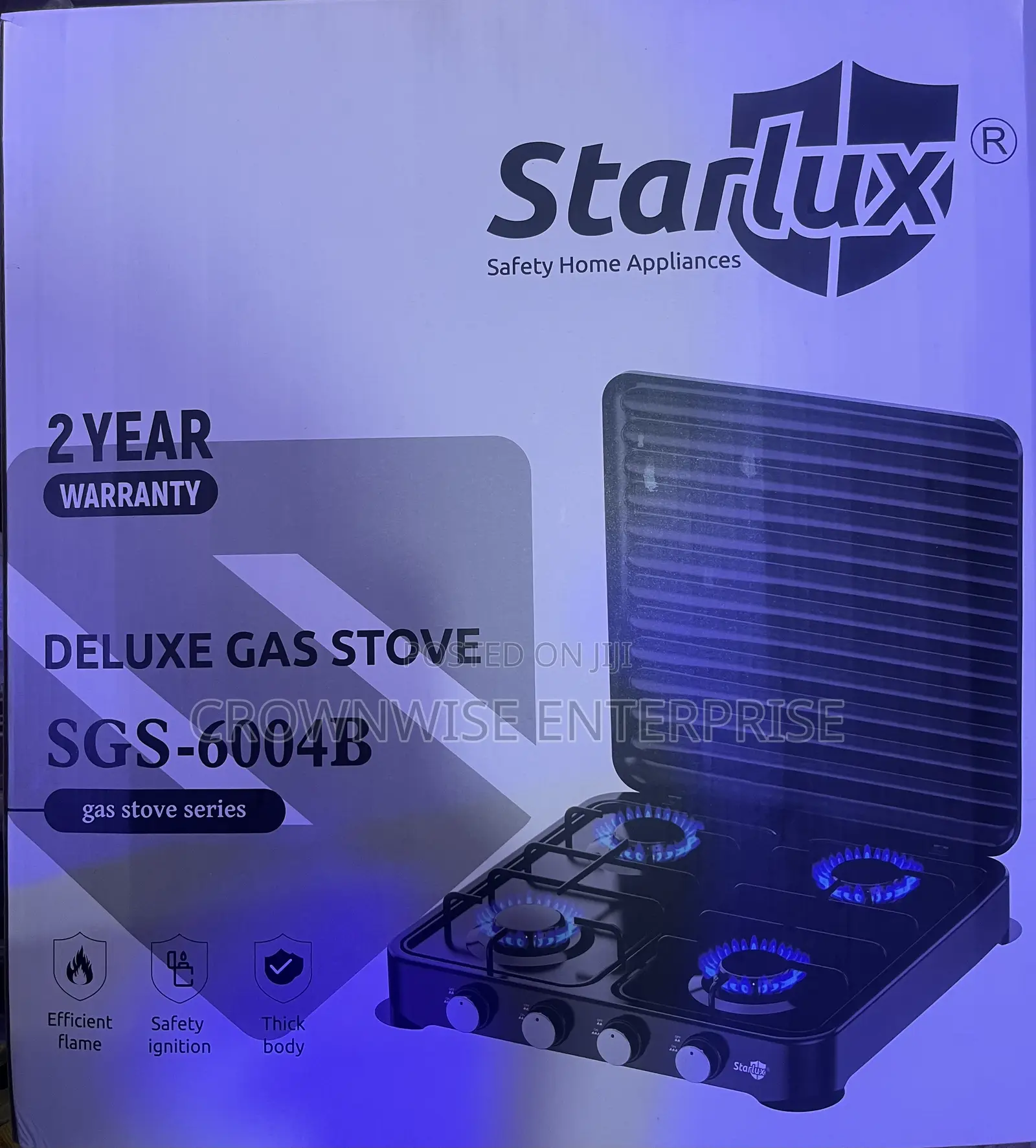 Starlux Deluxe 4-Burner Gas Stove (Model SGS-6004B)