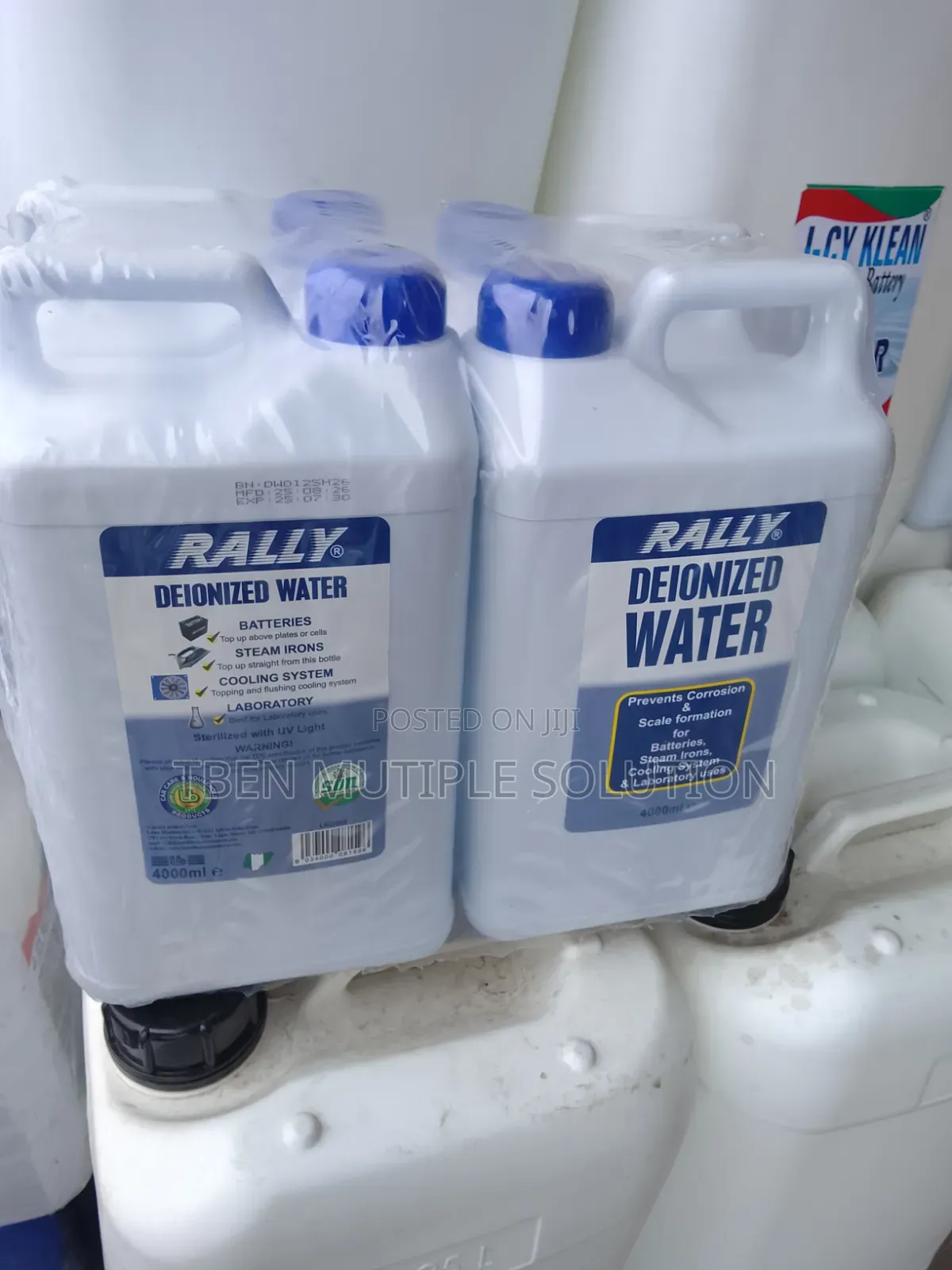 4-Liter Plastic Keg of Rally Deionized or Distilled Water