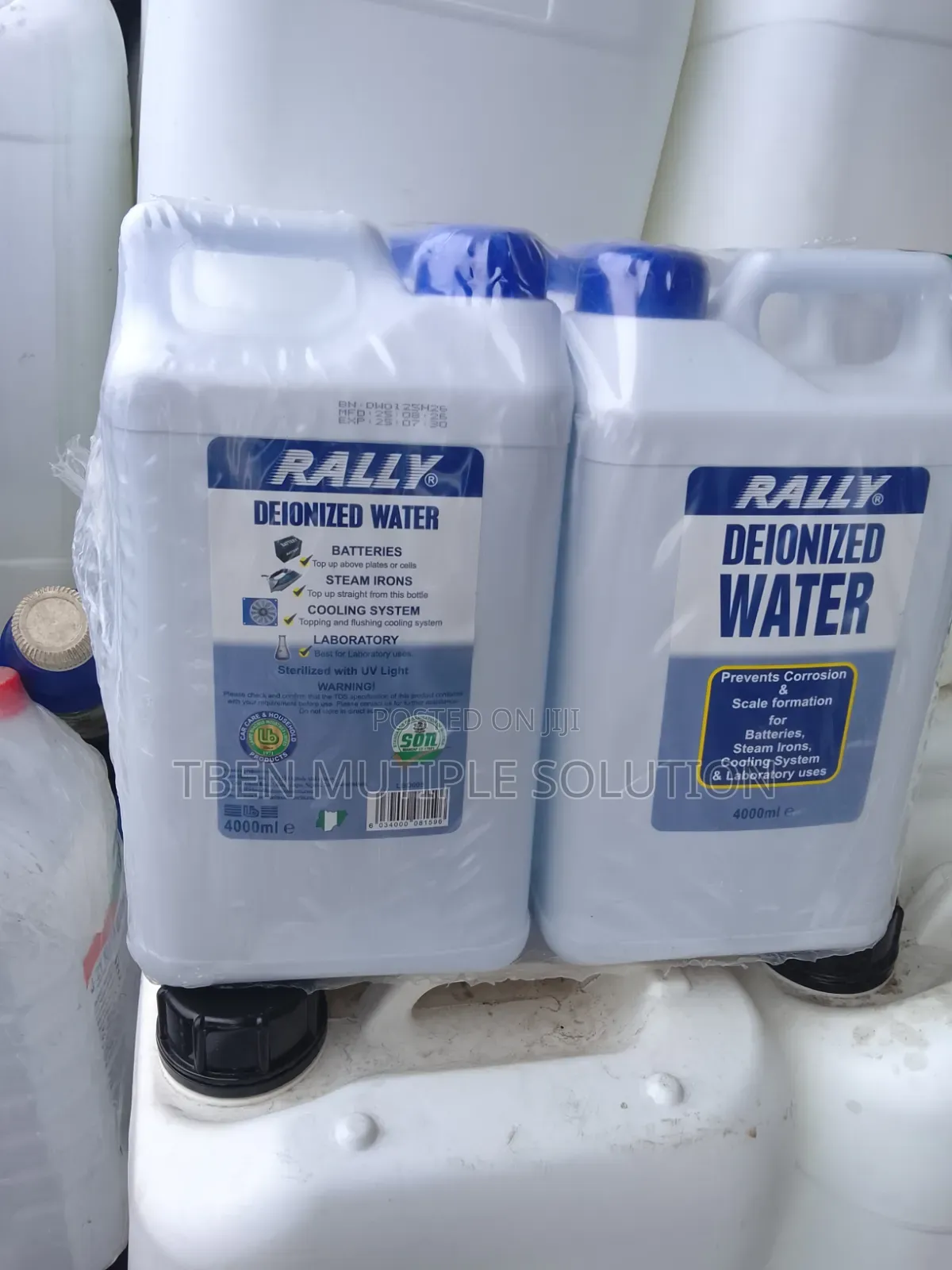 4-Liter Plastic Keg of Rally Deionized or Distilled Water