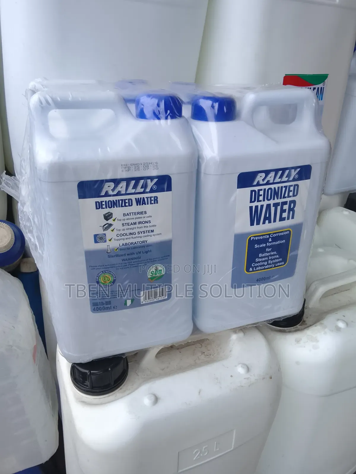 4-Liter Plastic Keg of Rally Deionized or Distilled Water