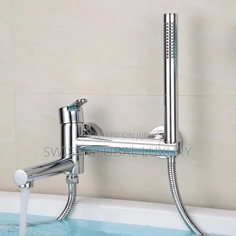 Bathtub Faucet With Shower, Wall Mounted Waterfall Bath Shower