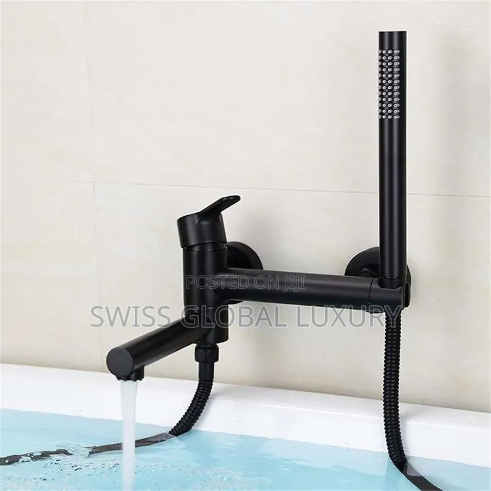 Bathtub Faucet With Shower, Wall Mounted Waterfall Bath Shower
