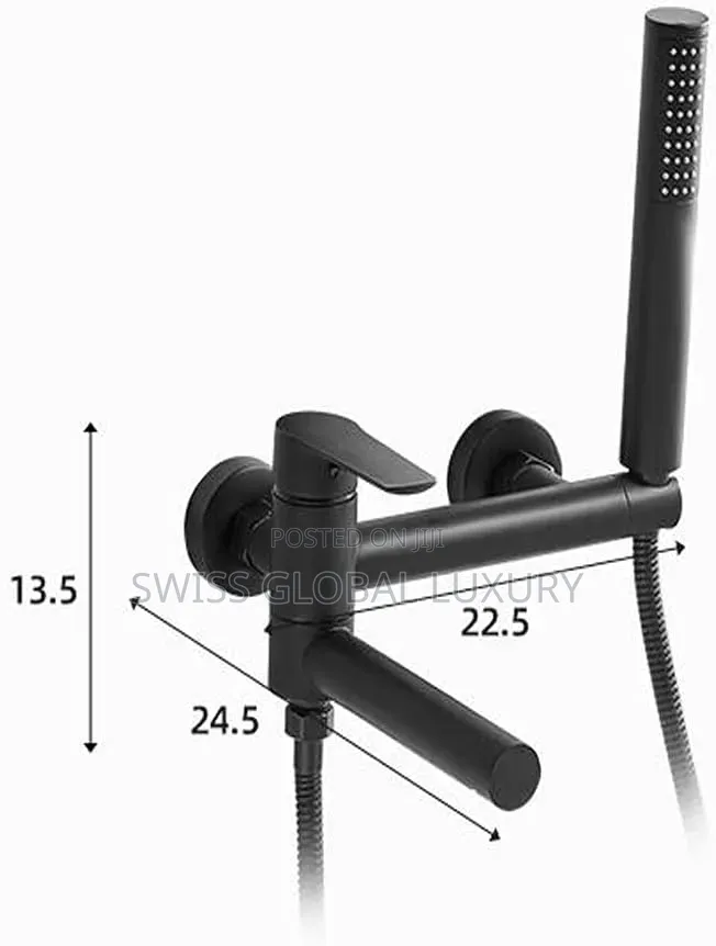 Bathtub Faucet With Shower, Wall Mounted Waterfall Bath Shower
