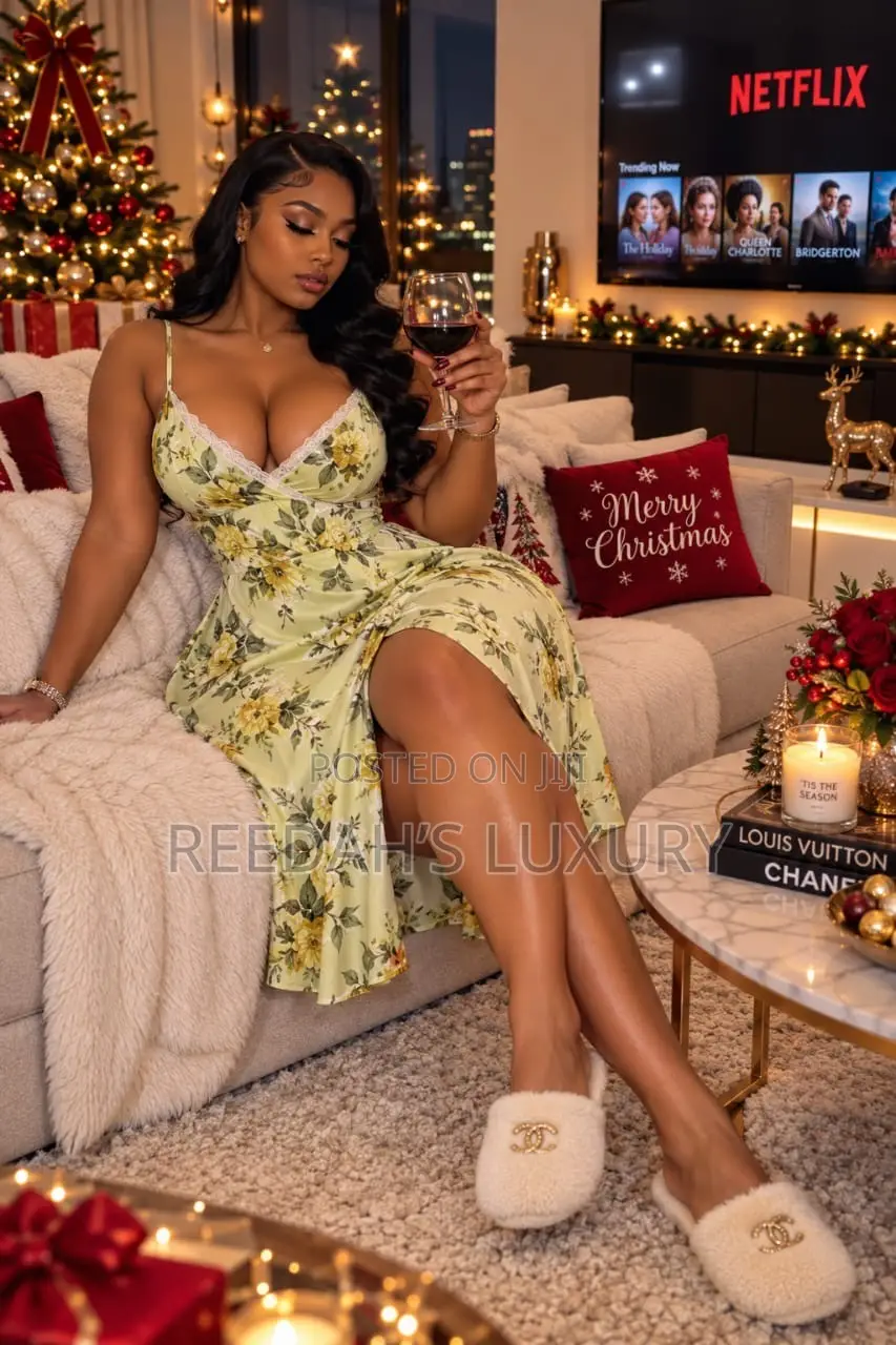 Floral Lace-Trim Lounge Dress