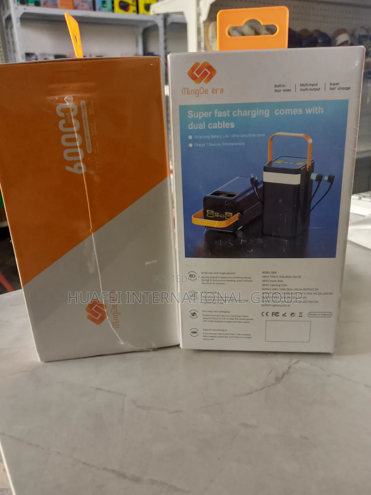MingDe Era E400 60000mAh 22.5W Super Fast Power Bank With Dual Cables