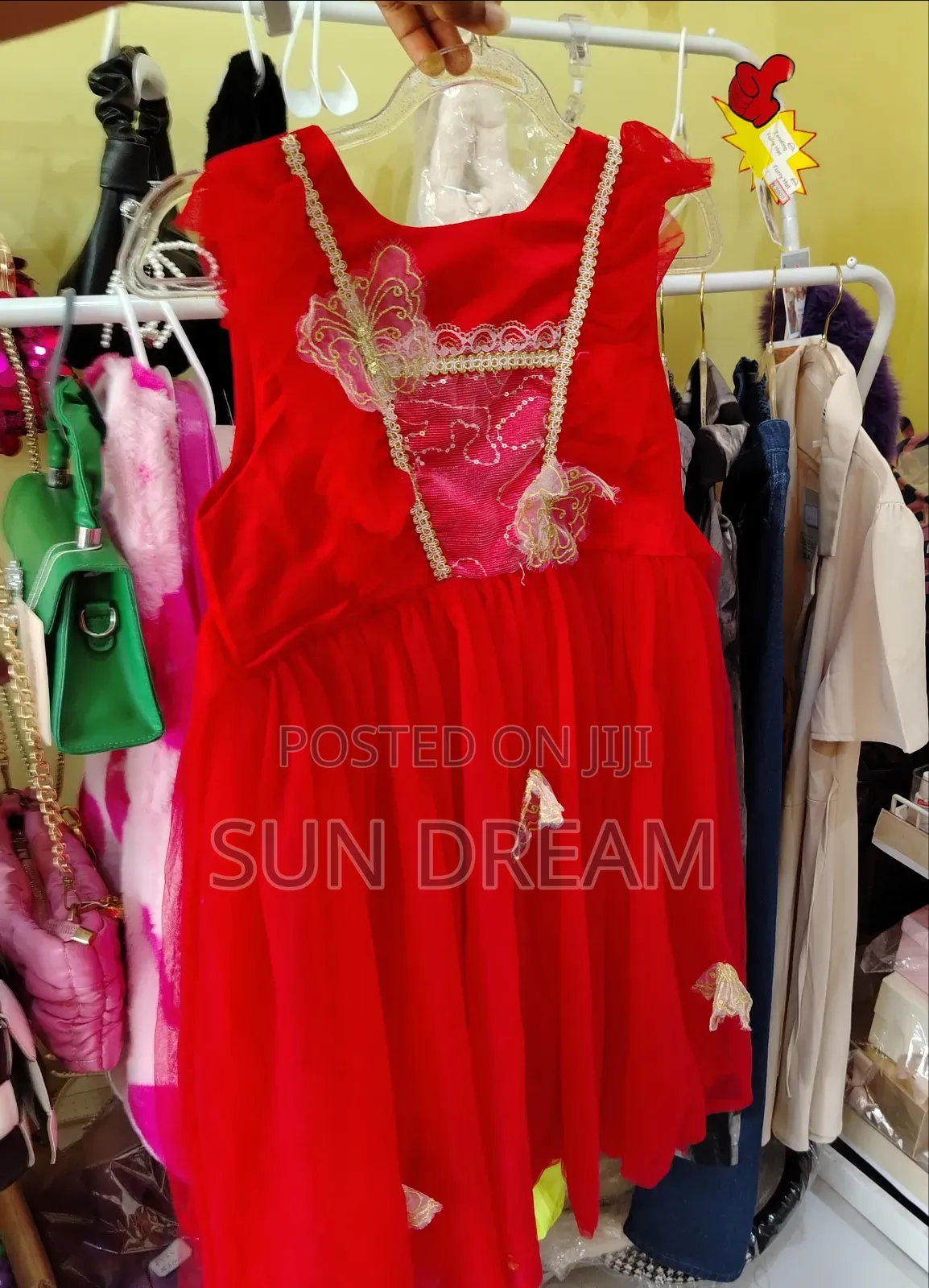 Red Flower Gown Birthday Party Kids Outfit Dress. Age 8-11 Years Old