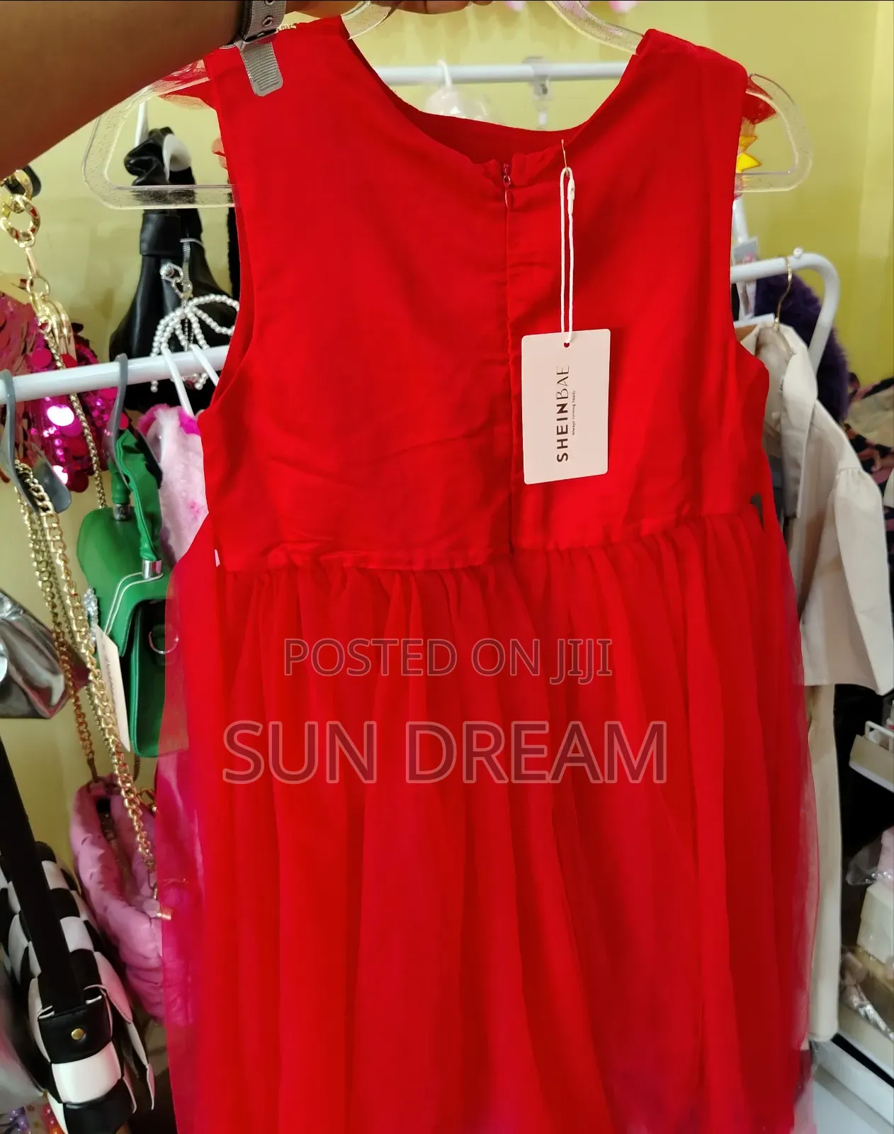 Red Flower Gown Birthday Party Kids Outfit Dress. Age 8-11 Years Old