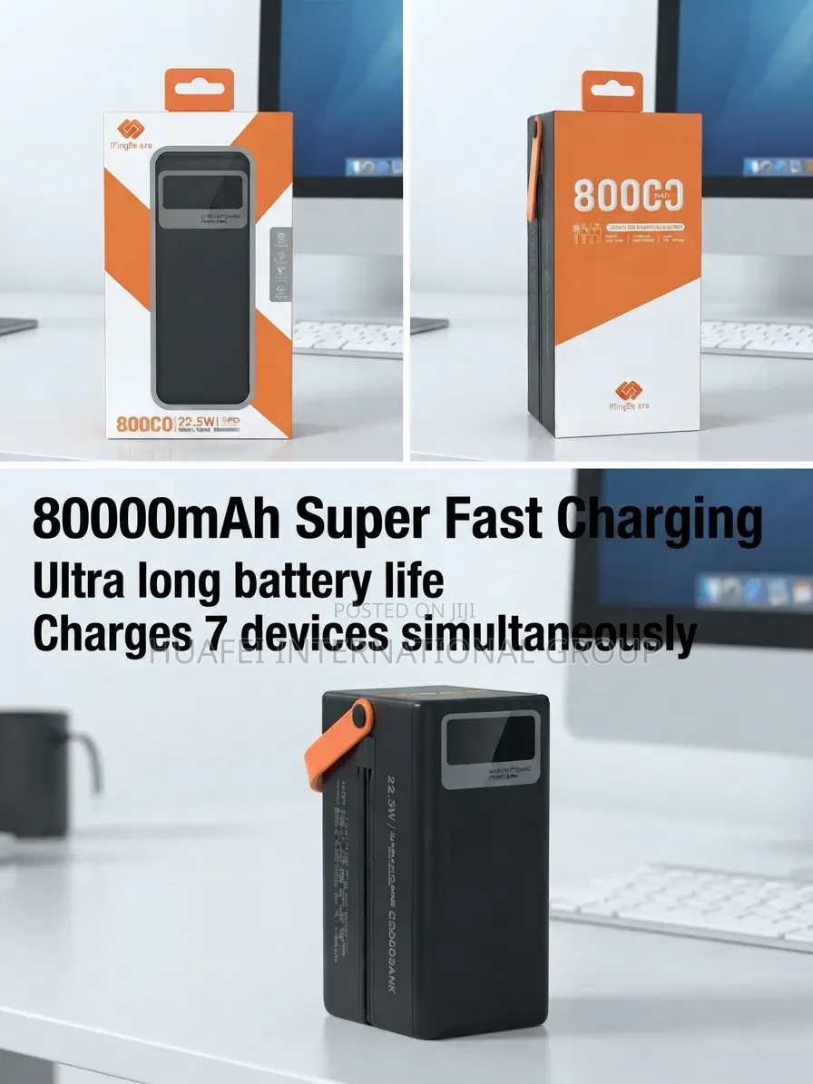 MingDe Era 80000mAh 22.5W PD Power Bank Super Fast Charge With Cables