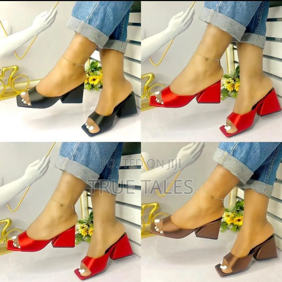 Classy Ladies Block Heel Open Toe Slippers # STW