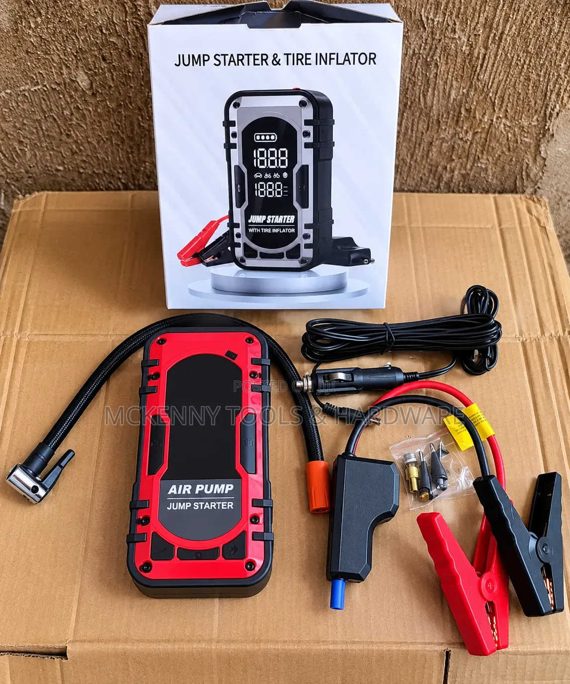 12V Car Jump Starter Tyre Inflator | Air Compressor 2-in-1